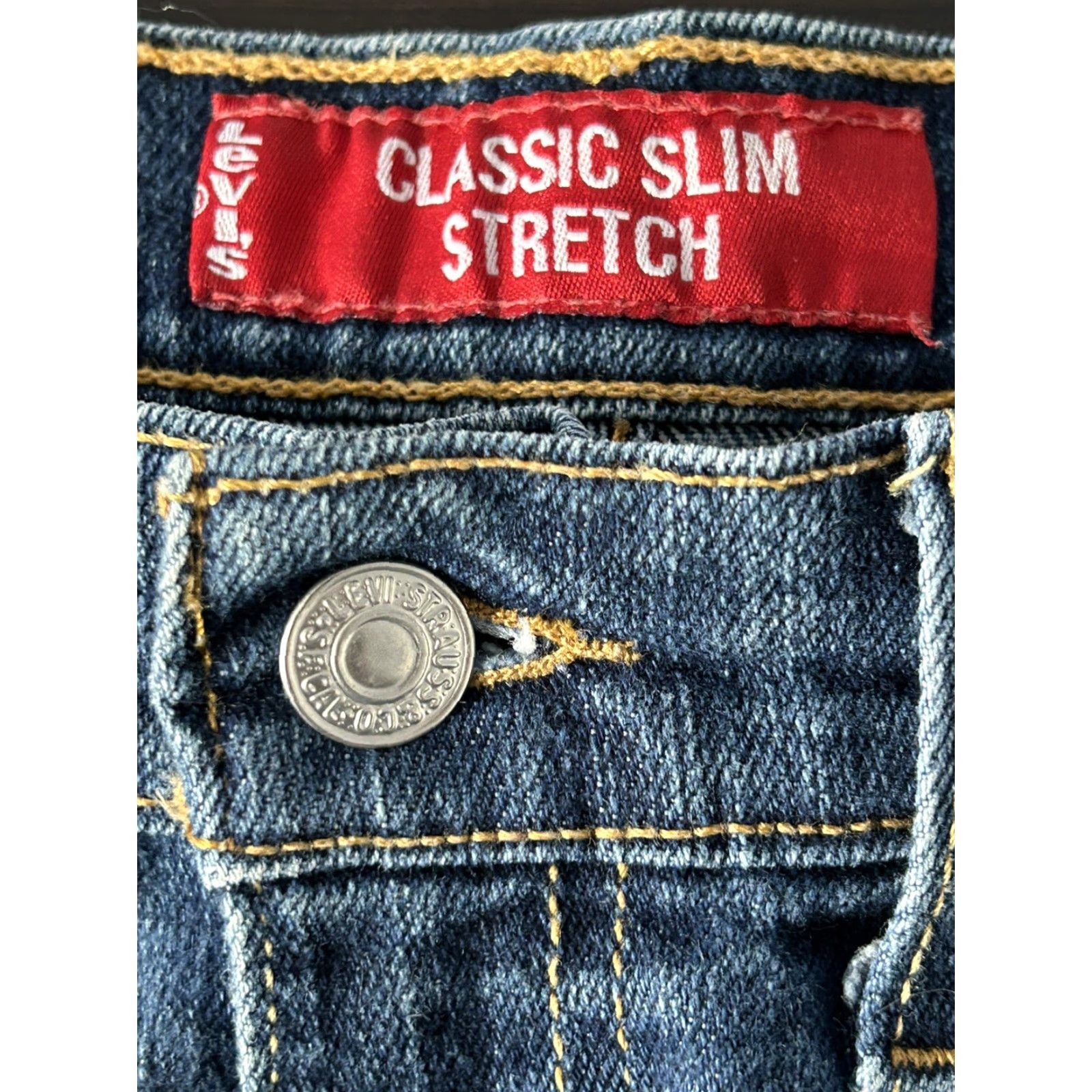 Levi's Levi's Jeans Womens Size 6 Slim Stretch Blue Logo Button Zip Mid Rise Classic Skinny Regular mis Blue Logo Button Zip Size 28" / US 6 / IT 42 - 6 Thumbnail