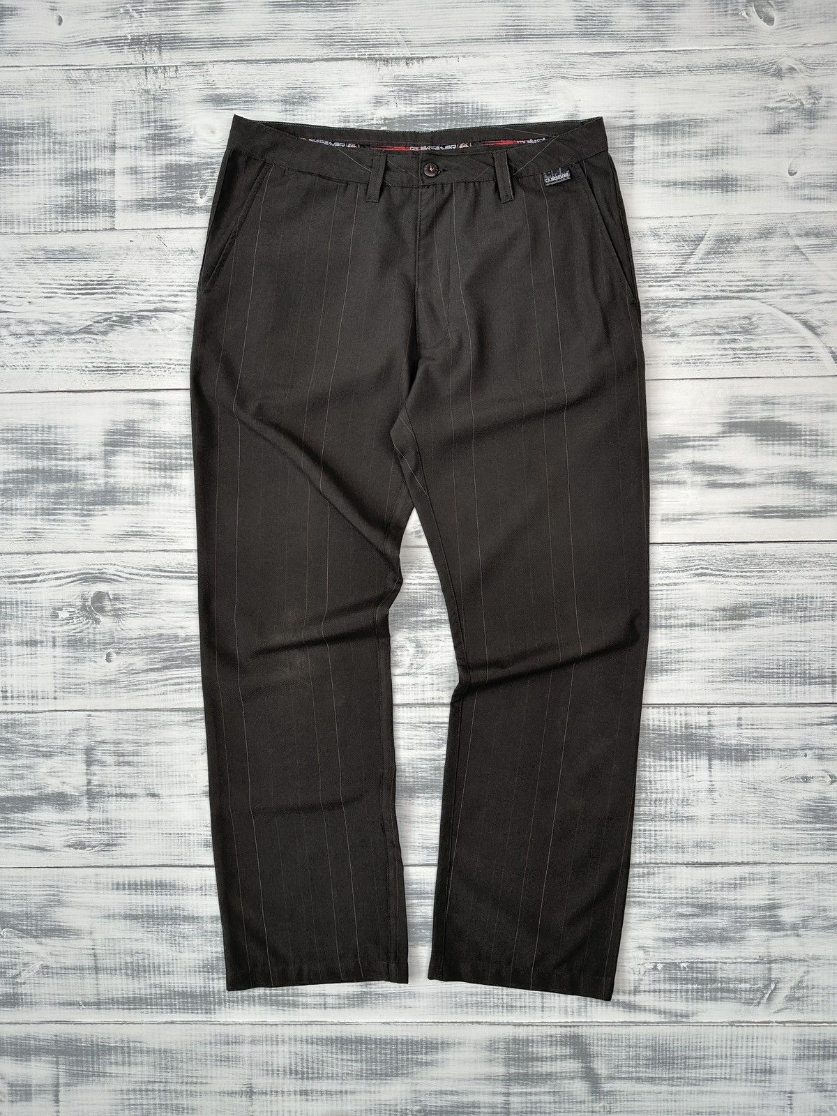 Quiksilver QUIKSILVER Big Embroidered Logo Striped Brown Pants Men’s 34 Size US 34 / EU 50 - 2 Thumbnail