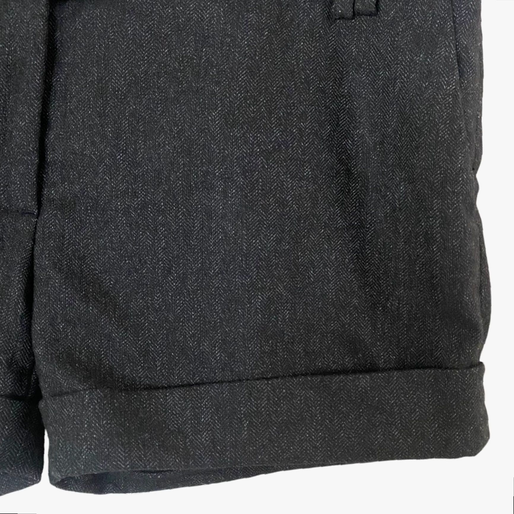 Zara Zara Basic Twill Cuffed Trouser Shorts Womens Large Black Casual Chic Shorts Size 36" / US 14 / IT 50 - 6 Thumbnail