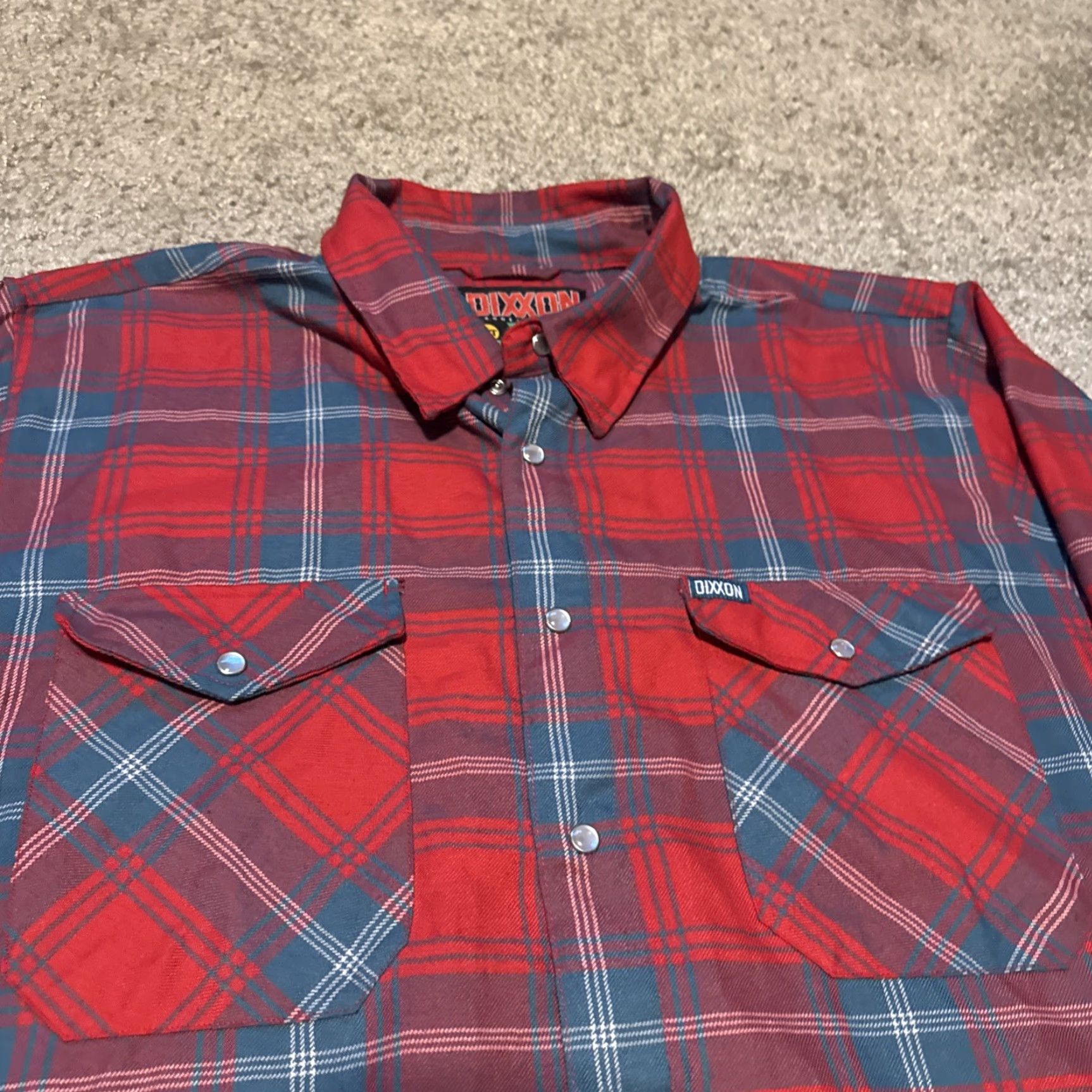 Vintage Dixxon Flannel Shirt Mens 2XLT Red Plaid Pearl Snap L/S Button-Up Embroidered Pockets Limited Edition Christmas Holiday Size US XXL / EU 58 / 5 - 4 Thumbnail