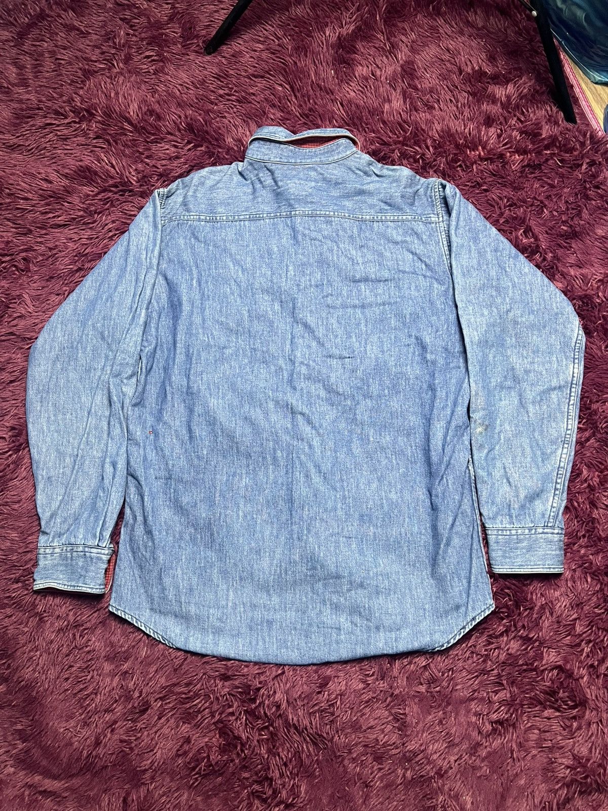 L.L. Bean Vintage L.L. Bean Flannel-Lined Denim Shirt Made in USA (46) Size US M / EU 48-50 / 2 - 2 Thumbnail
