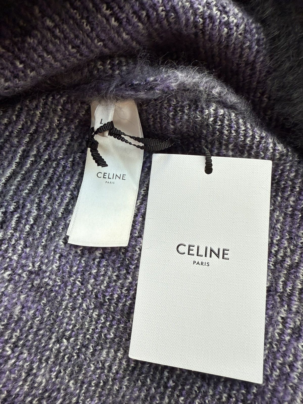 Celine $1.4k FW22 Celine argyle mohair blend fuzzy sweater L Hedi Size US L / EU 52-54 / 3 - 12 Thumbnail