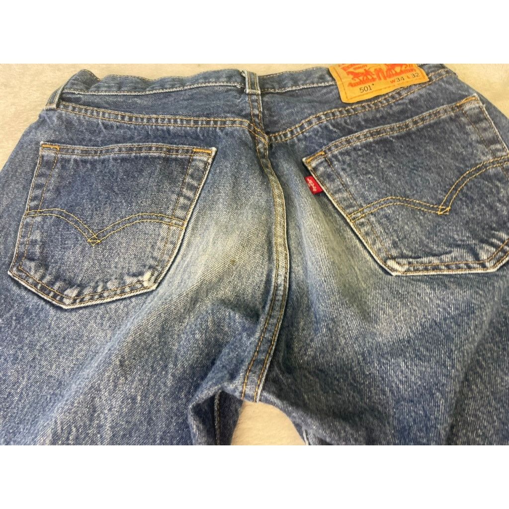 Levi's Levi's 501 Button-Fly Jeans W34 L32 Classic Straight Fit Size US 34 / EU 50 - 6 Thumbnail