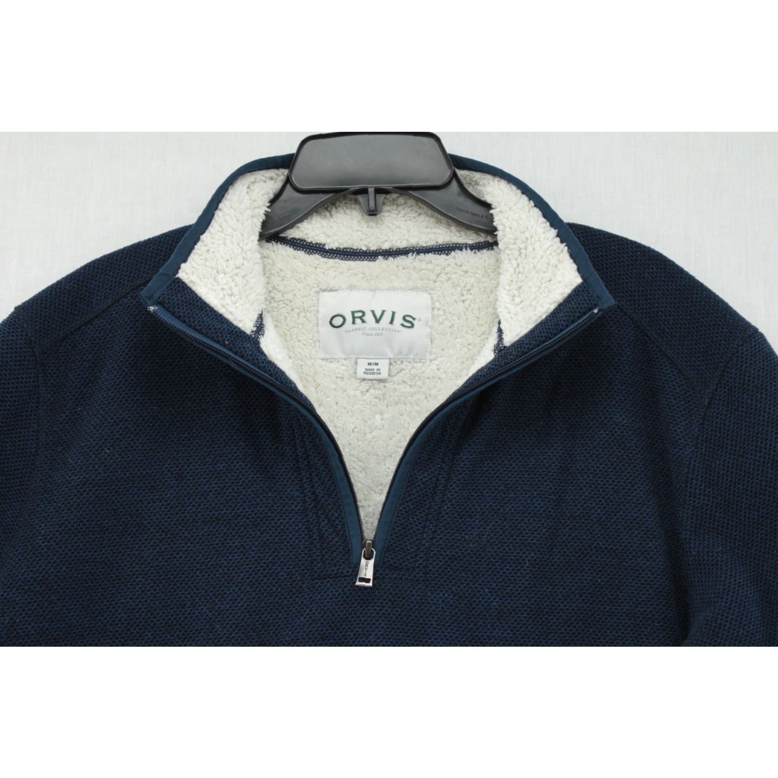 Orvis Orvis XL Blue Quarter Zip Pullover Sweater Men’s Classic Collection Sherpa Lined Knit Pullover 1/4 Zip Heavyweight Pockets Mock Neck Button? Size US M / EU 48-50 / 2 - 3 Thumbnail