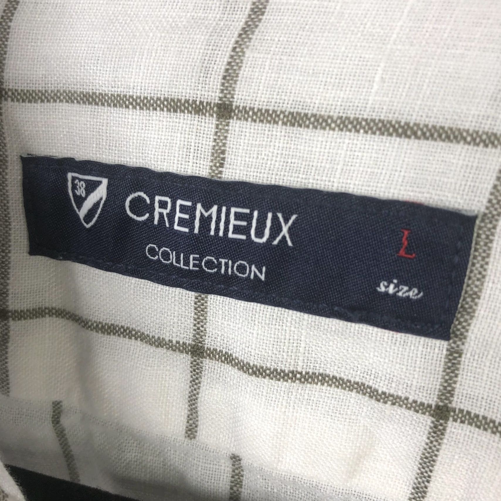 Cremieux Cremieux Collection Shirt Mens Large White Linen Windowpane Elbow Patch Casual Size US L / EU 52-54 / 3 - 4 Thumbnail
