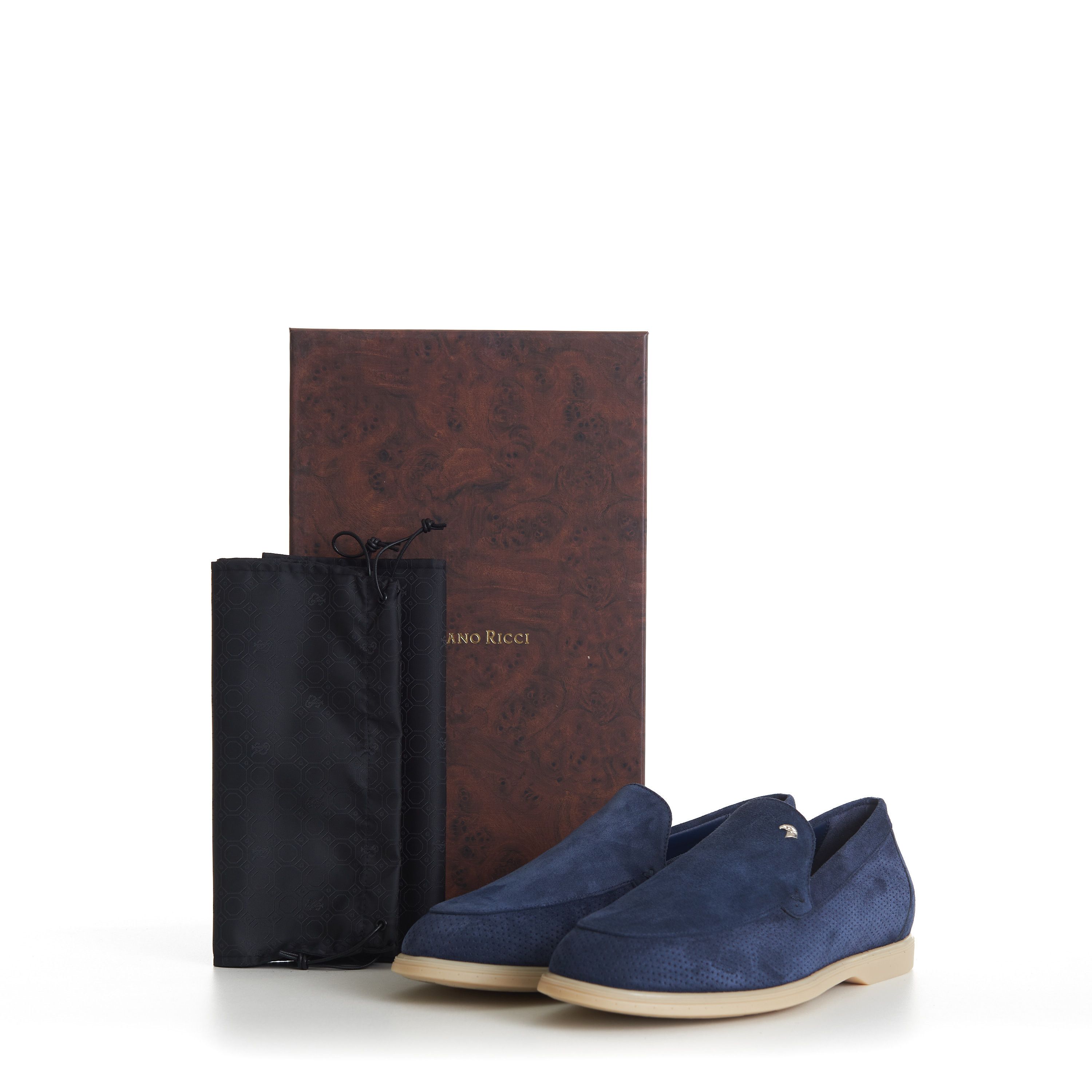 Stefano Ricci Blue Suede Slip-On Loafer - Perforated Size US 10 / EU 43 - 13 Thumbnail