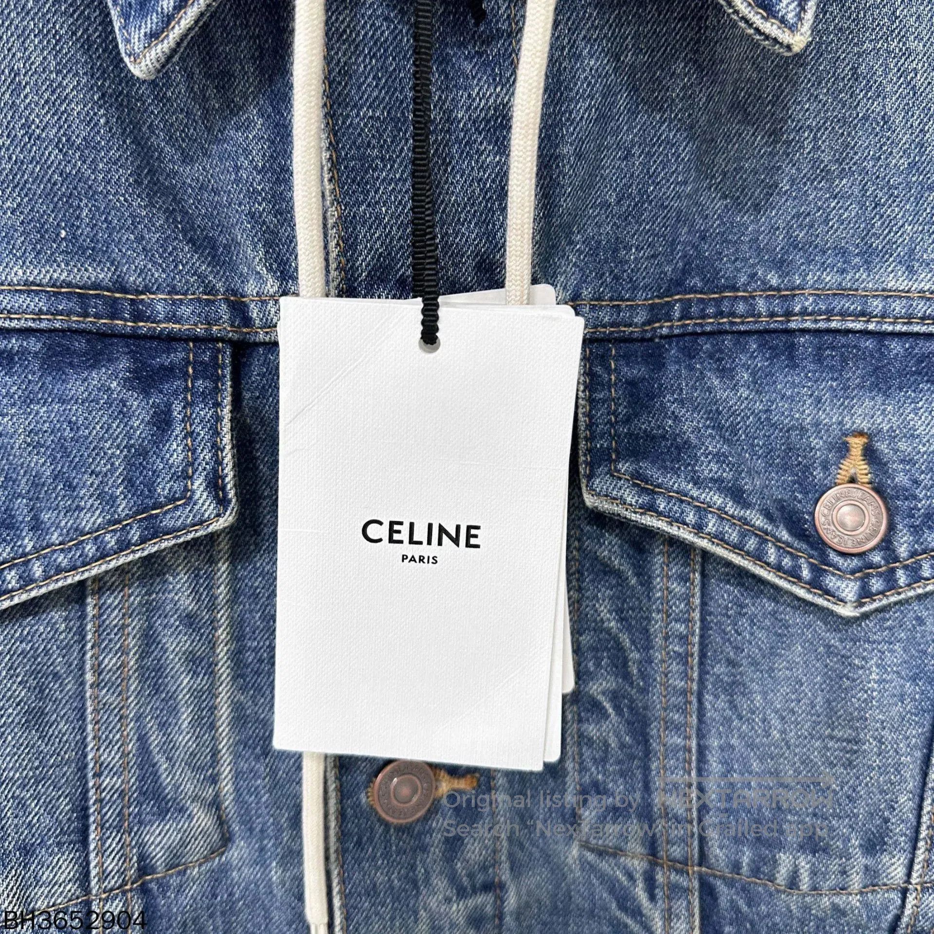 Celine Hooded Logo Denim Jacket Celine. Size S / US 4 / IT 40 - 8 Thumbnail