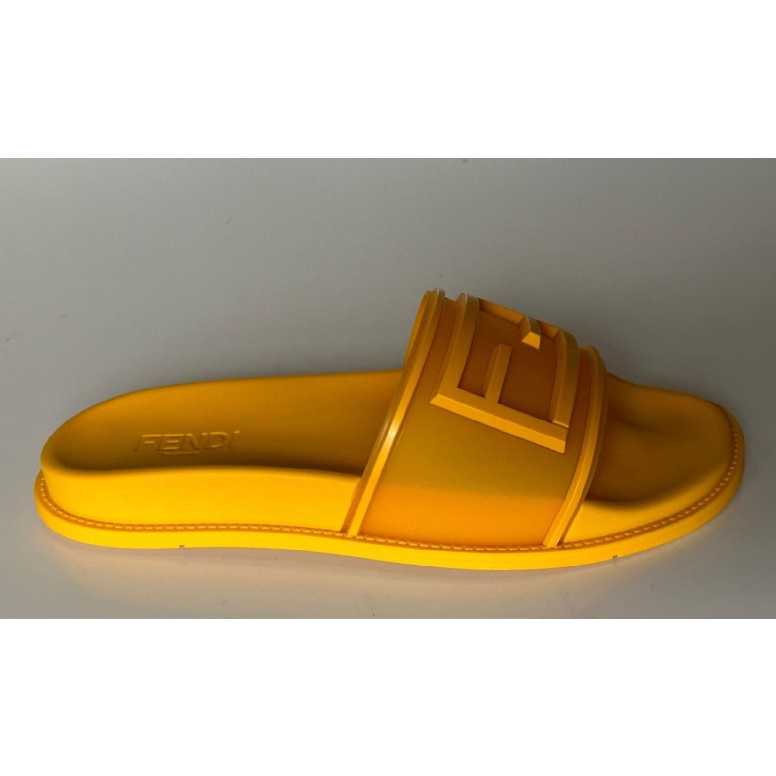 Fendi Fendi Men's FF Rubber Sandals Yellow 11 US/10 UK 7X1522 Size US 10 / EU 43 - 10 Thumbnail