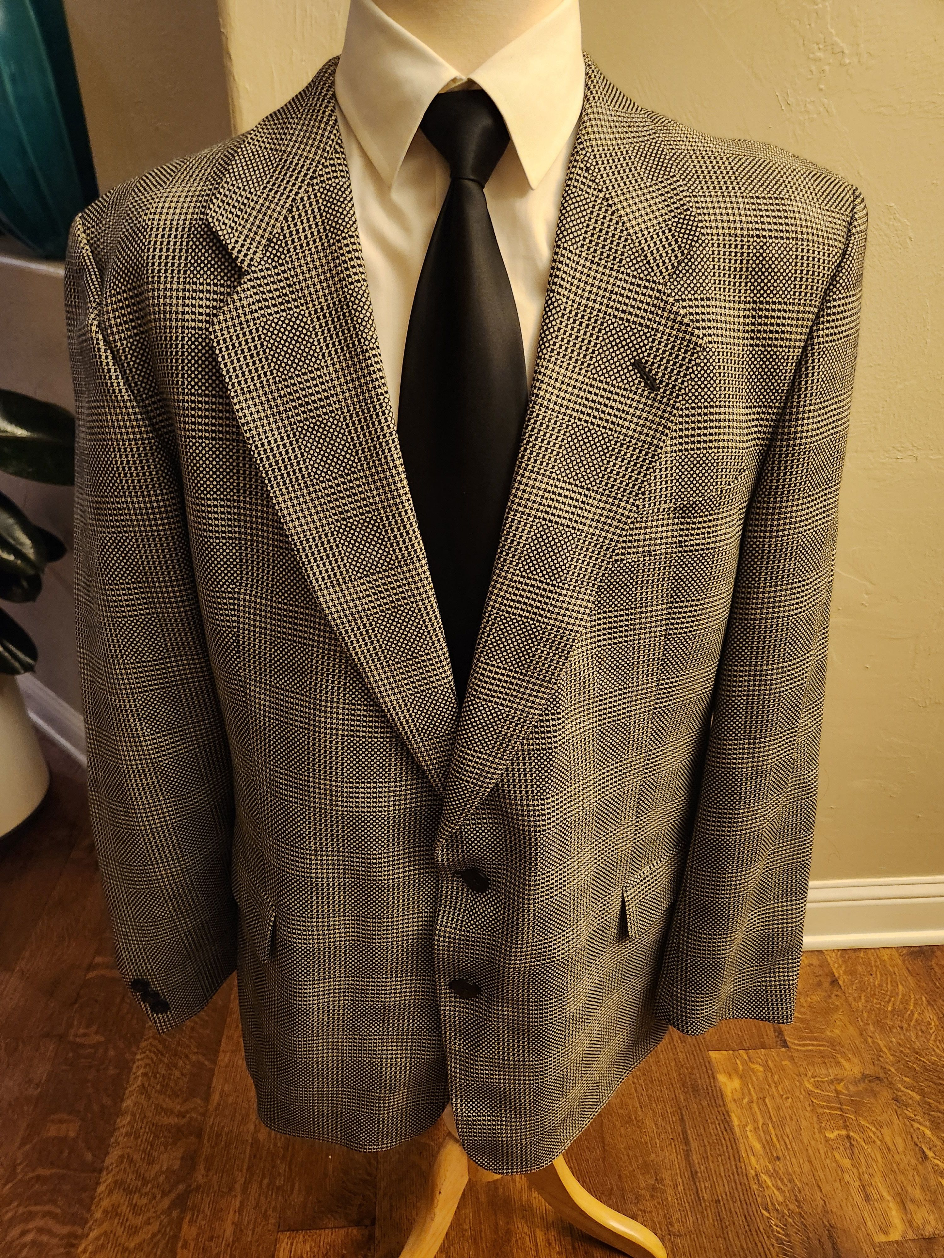 Other Vintage 90's Carlo Cardini Italian Made Glen Plaid Blazer Size 48L - 1 Thumbnail