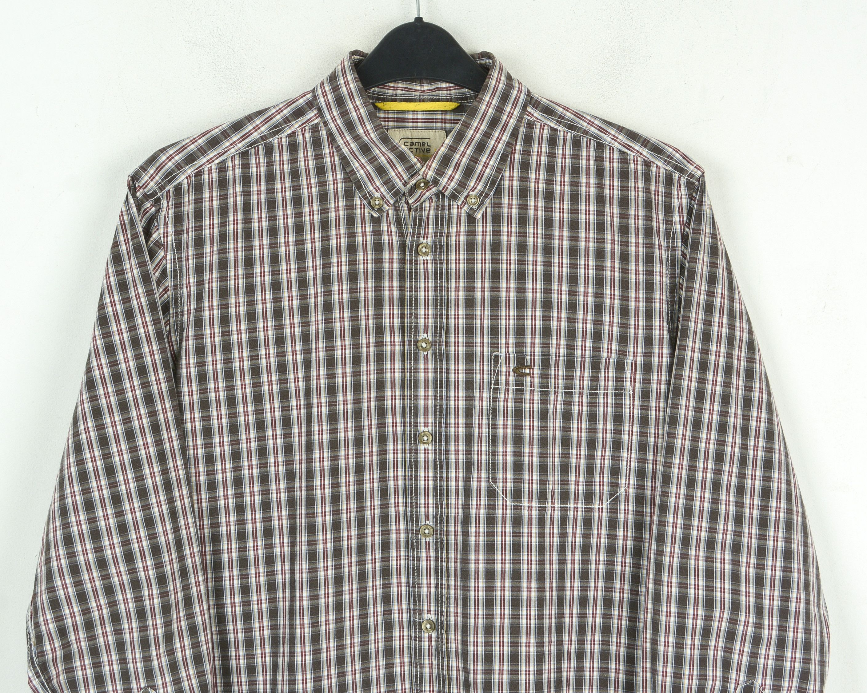 camel active Mens Large Casual Cotton Long Sleeved L Check Herren Hemd Size US L / EU 52-54 / 3 - 2 Thumbnail