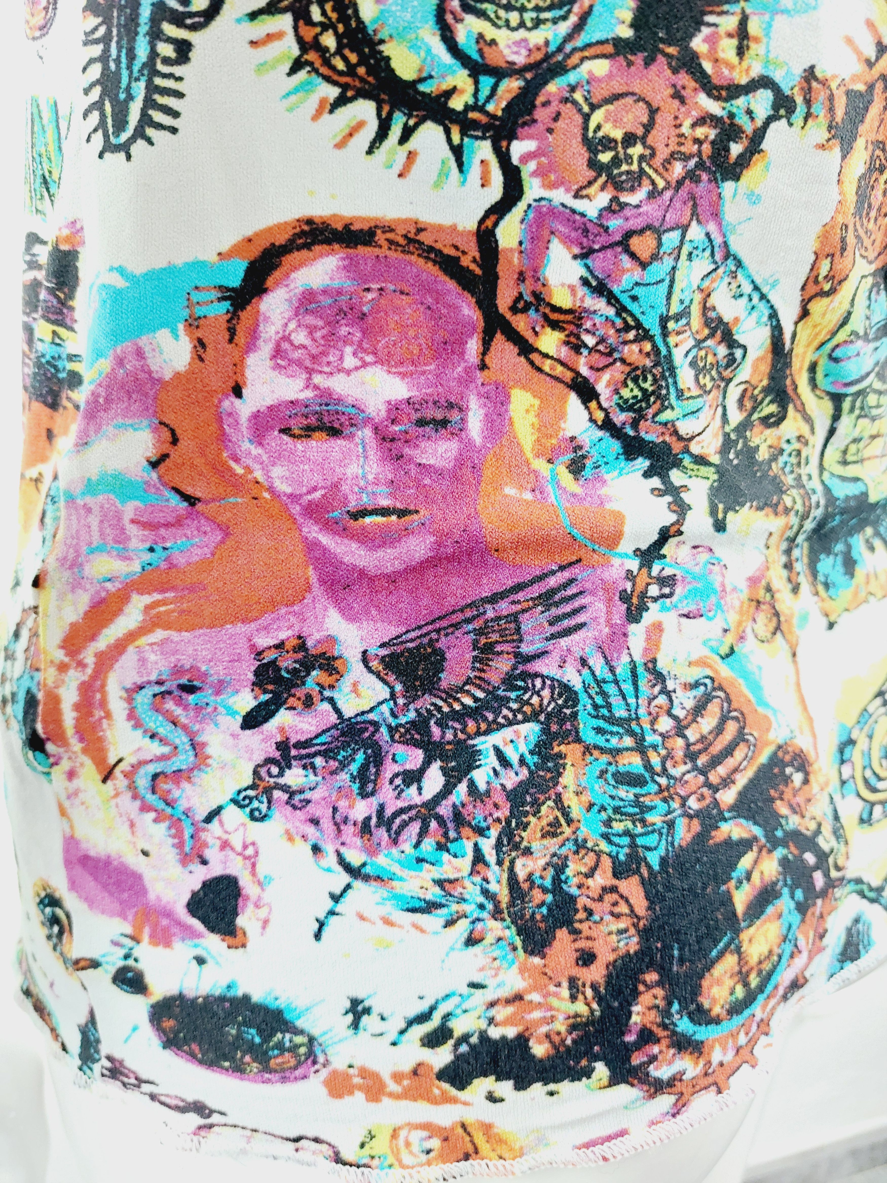 Jean Paul Gaultier Jean Paul Gaultier Basquiat Comic Art Tattoo Top T-Shirt Size US XS / EU 42 / 0 - 11 Thumbnail