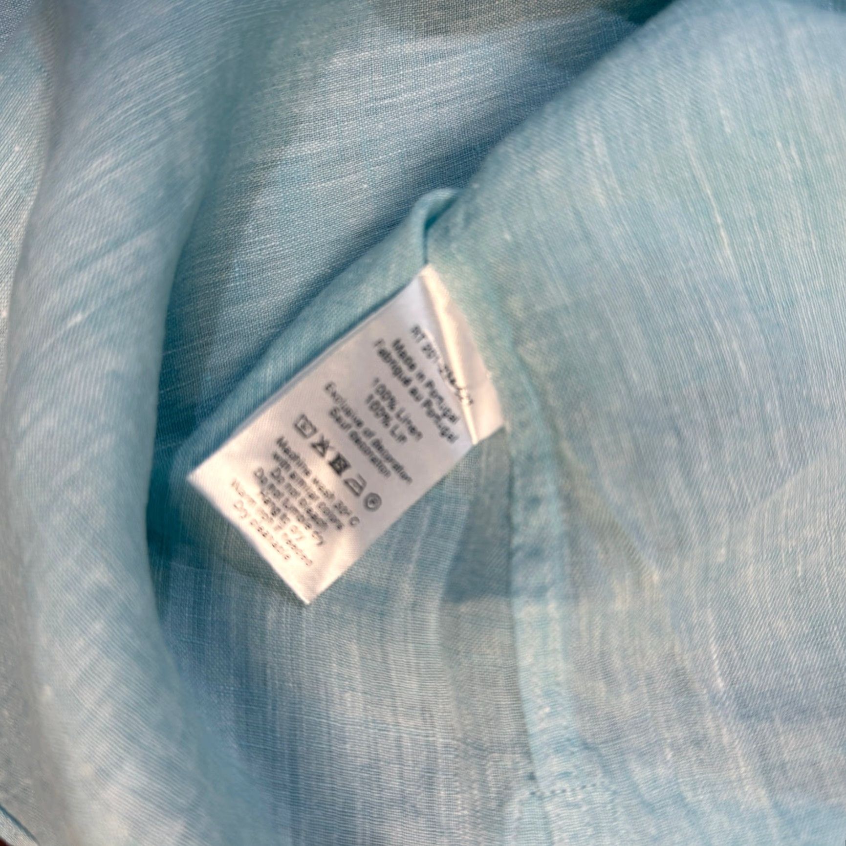 Robert Talbott Robert Talbott Shirt Mens Large Button Solid 100% Linen Dress Light blue 46 Chest Long Sleeve Classic Fit 30 Shirt Length Mens Size 42R - 4 Thumbnail