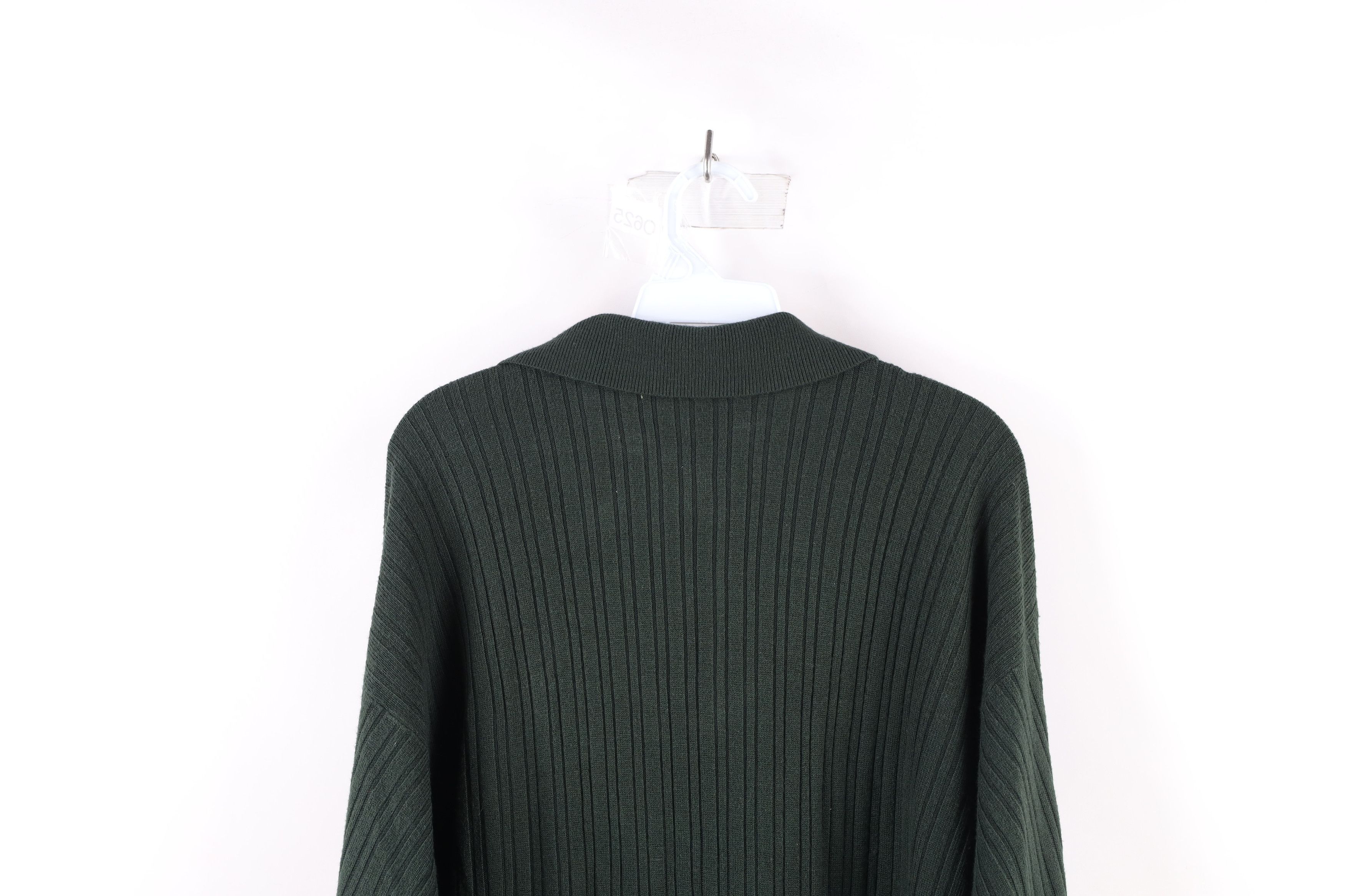 Vintage Vintage 90s Streetwear Knit Collared Polo Sweater Green Size US XL / EU 56 / 4 - 6 Thumbnail