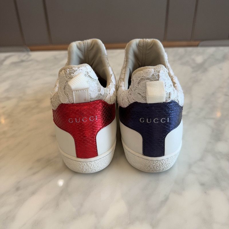 Gucci Gucci Stylish White Sneakers with Lace Detail -2508 Size US 5.5 / EU 38 - 7 Thumbnail