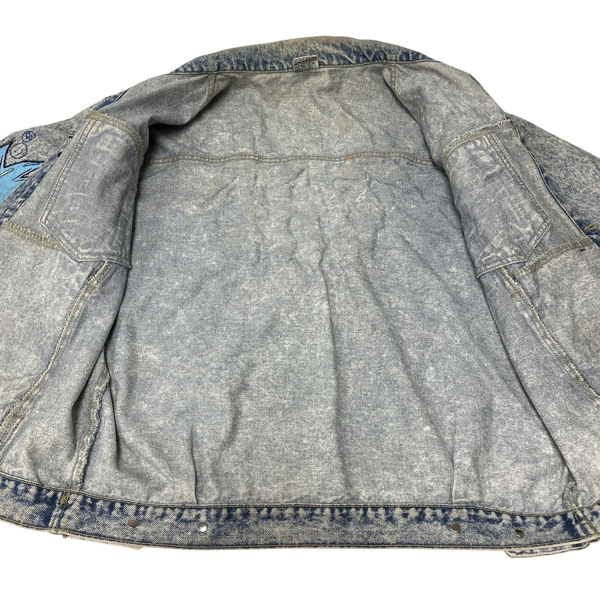 Slick Vtg Slick Bad Boy ACID WASH Blue Jean PUNK ROCKER Jacket Size US XL / EU 56 / 4 - 22 Thumbnail