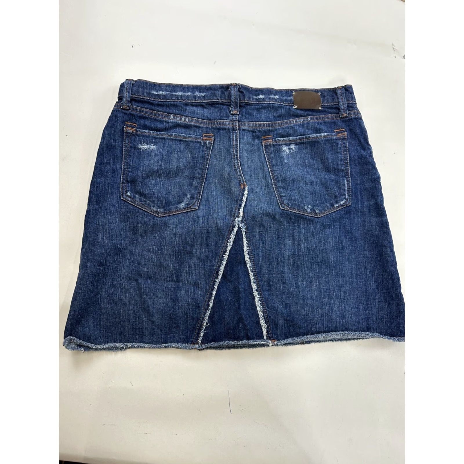 Banana Republic Banana Republic Skirt Womens 29 Denim Mini High Rise Blue Cotton Denim Zip Short Regular 29 Women Banana Republic No Vintage Deconstructed Size 29" - 3 Thumbnail