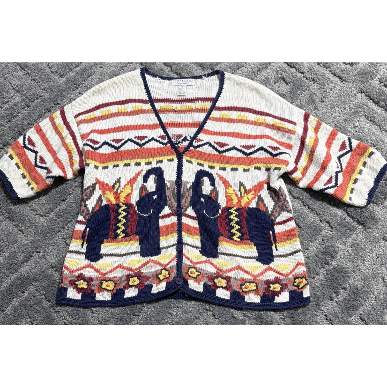 Other Vintage Cambridge Dry Goods Knit Cardigan Womens M Elephant Size M / US 6-8 / IT 42-44 - 1 Thumbnail