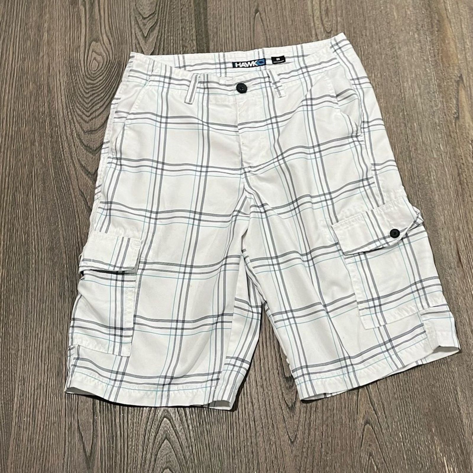 Tony Hawk Tony Hawk White Blue Plaid Board Swim Shorts Size 29 Size US 29 - 1 Thumbnail