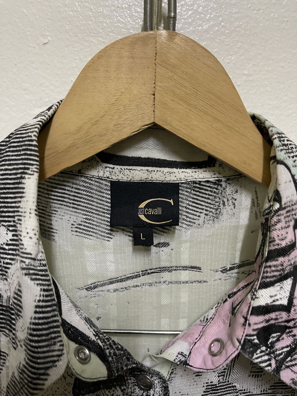 Just Cavalli × Vintage Just Cavalli Full Printed Gravity Shirt Long Sleeve Size L / US 10 / IT 46 - 9 Thumbnail