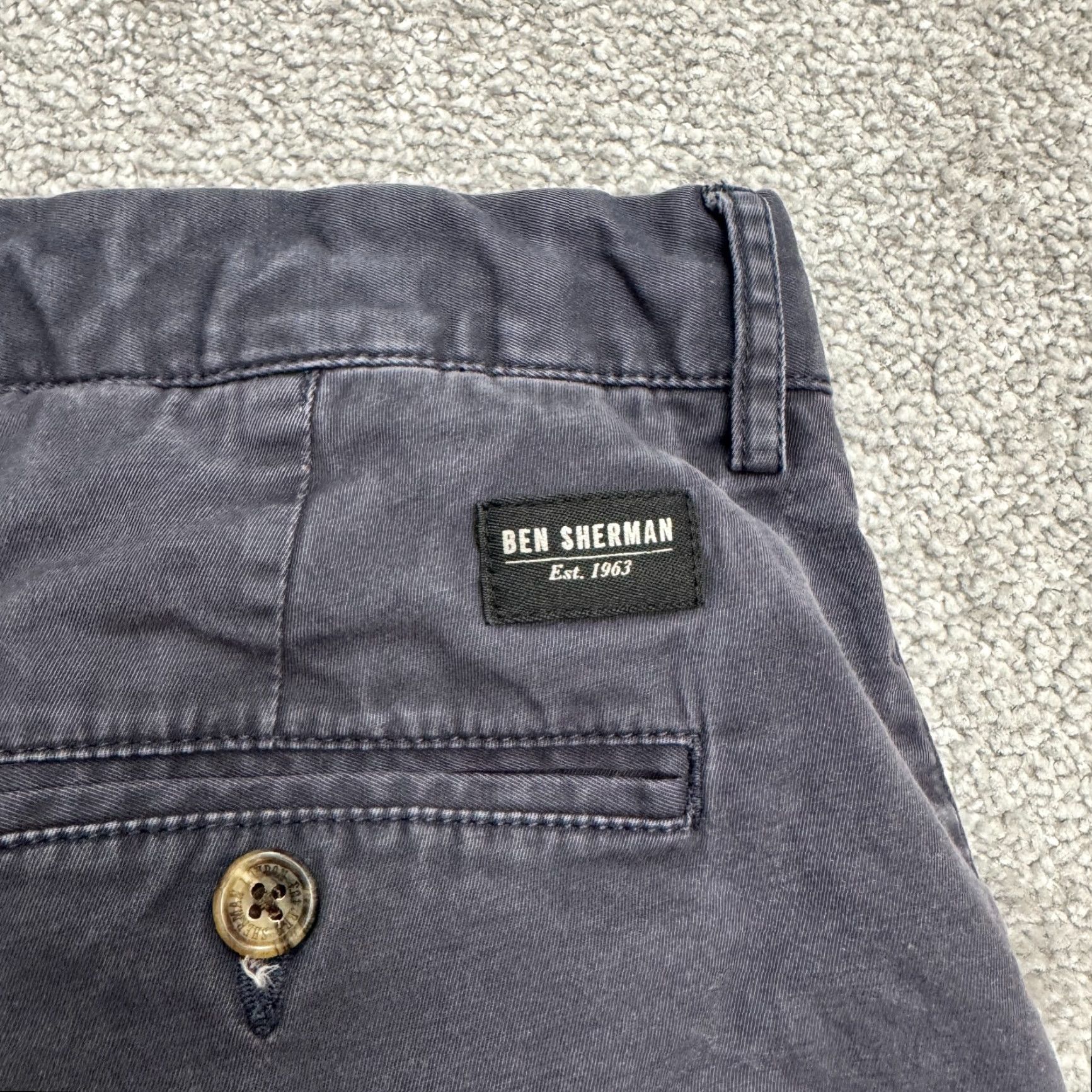 Ben Sherman Ben Sherman Pants Mens 34x34 Chino Straight Leg Cotton Navy Blue Casual Size US 34 / EU 50 - 5 Thumbnail