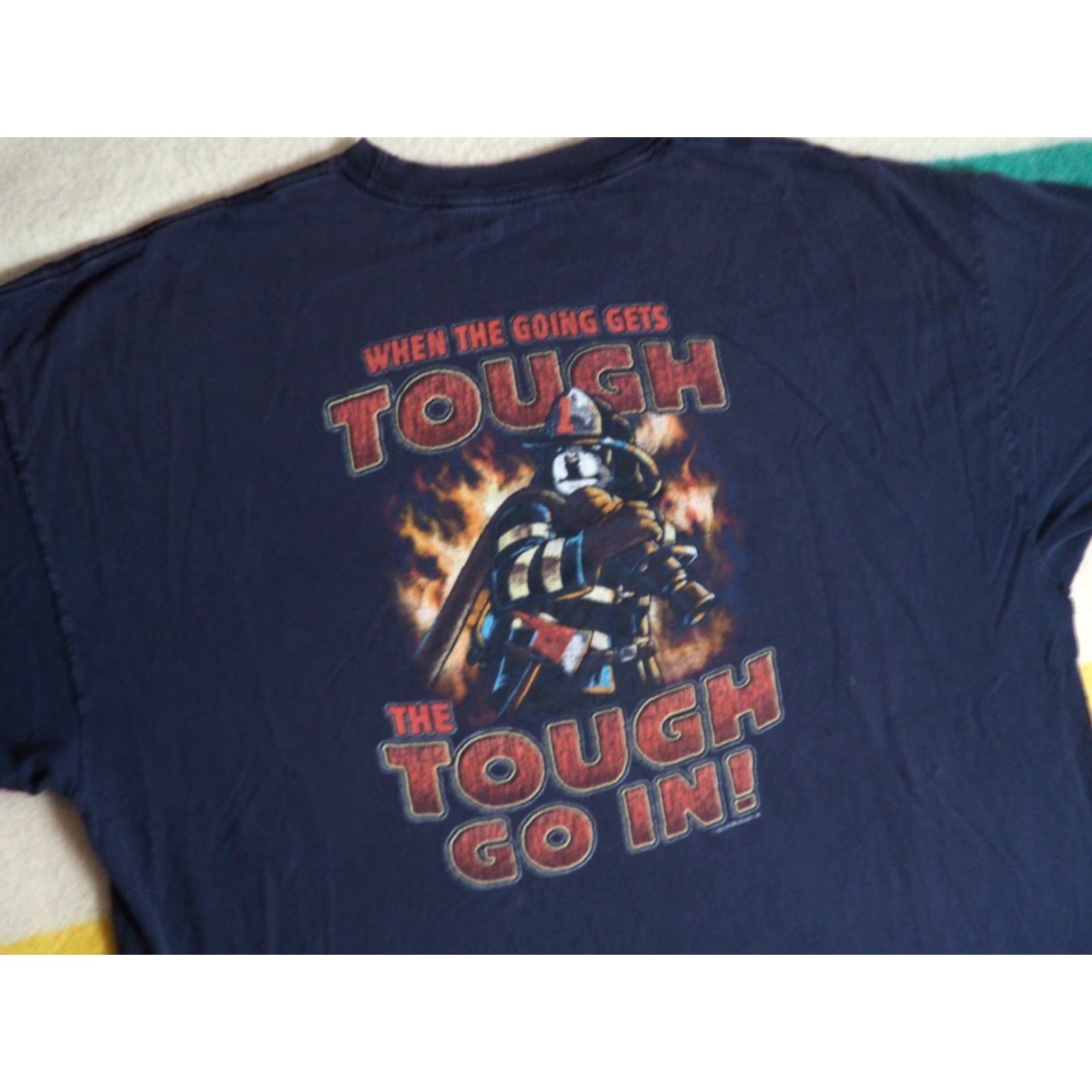 Big Dogs VTG Big Dogs Firefighter Tee Navy Blue 2XL Short Sleeve Shirt Mens 2000s Graphic T-Shirt Size US XXL / EU 58 / 5 - 3 Thumbnail