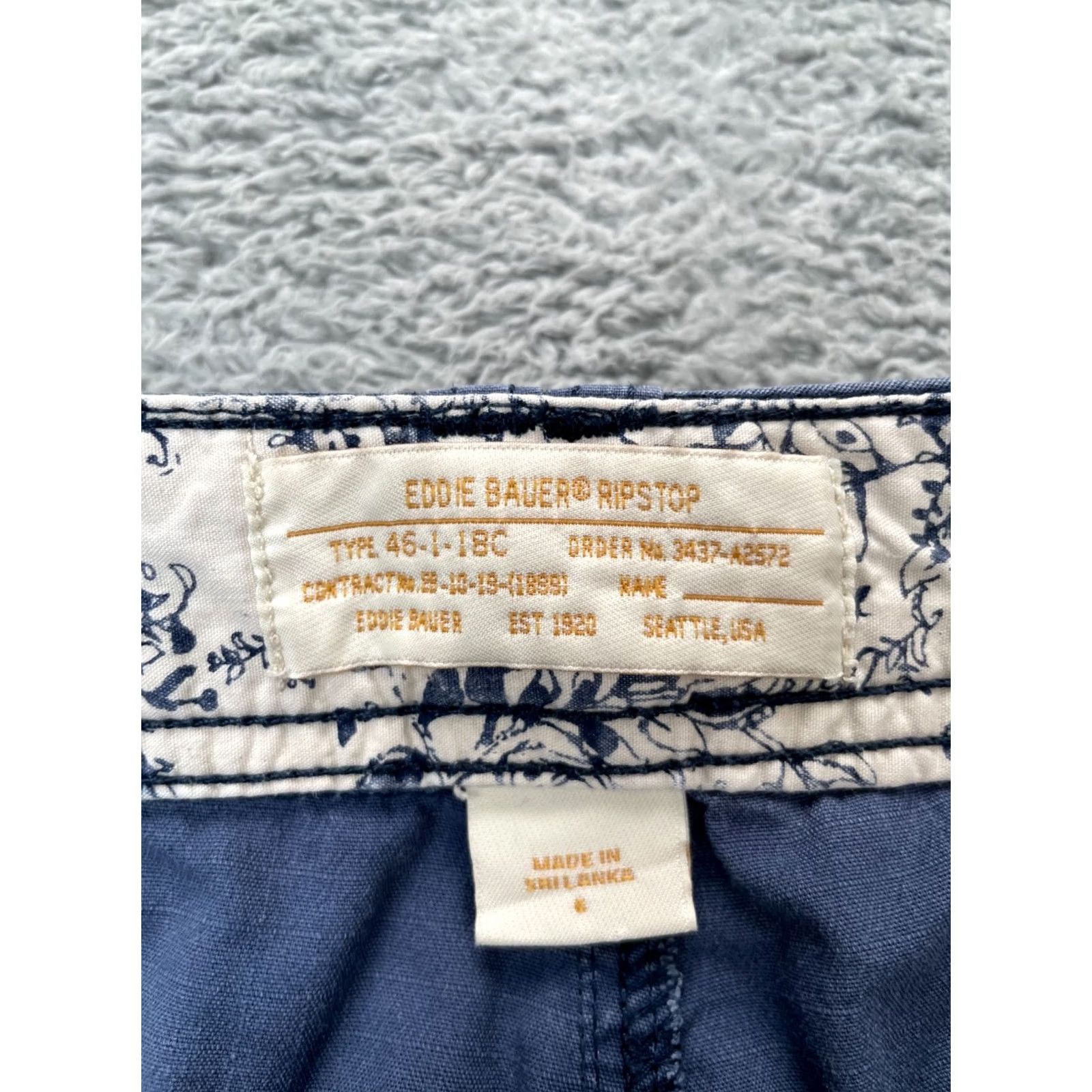 Eddie Bauer Eddie Bauer Pants Womens 6 Blue Cropped Cotton Stretch Ripstop Straight Leg Logo Shirt Size 28" / US 6 / IT 42 - 5 Thumbnail