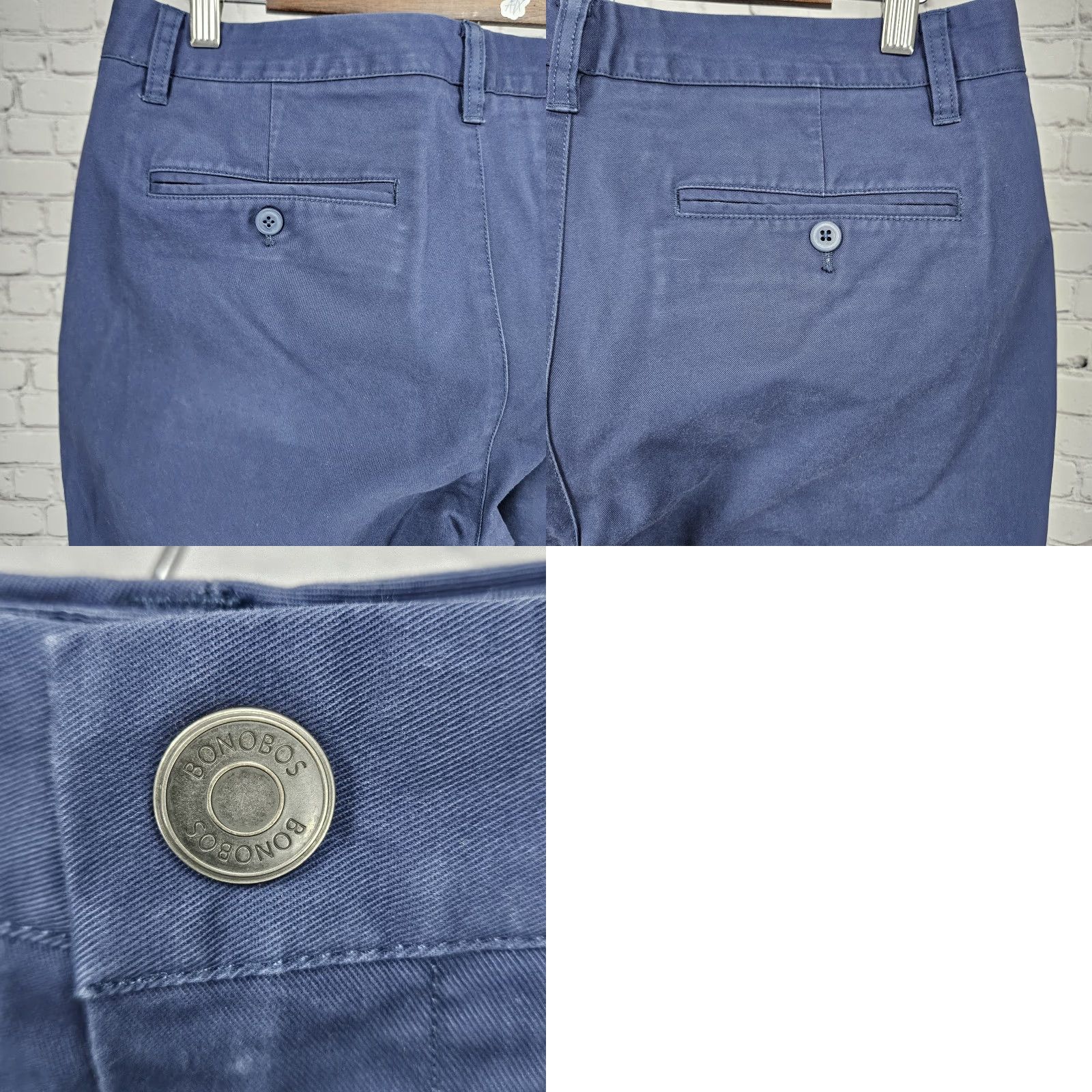 Bonobos Bonobos Navy Slim Cotton Blend Straight Leg Flat Front Chino Pants 33x32 Mens Pants Slim Navy Bonobos Straight Leg Chino Comfortable Flat Front 33 32 Size US 33 - 9 Thumbnail