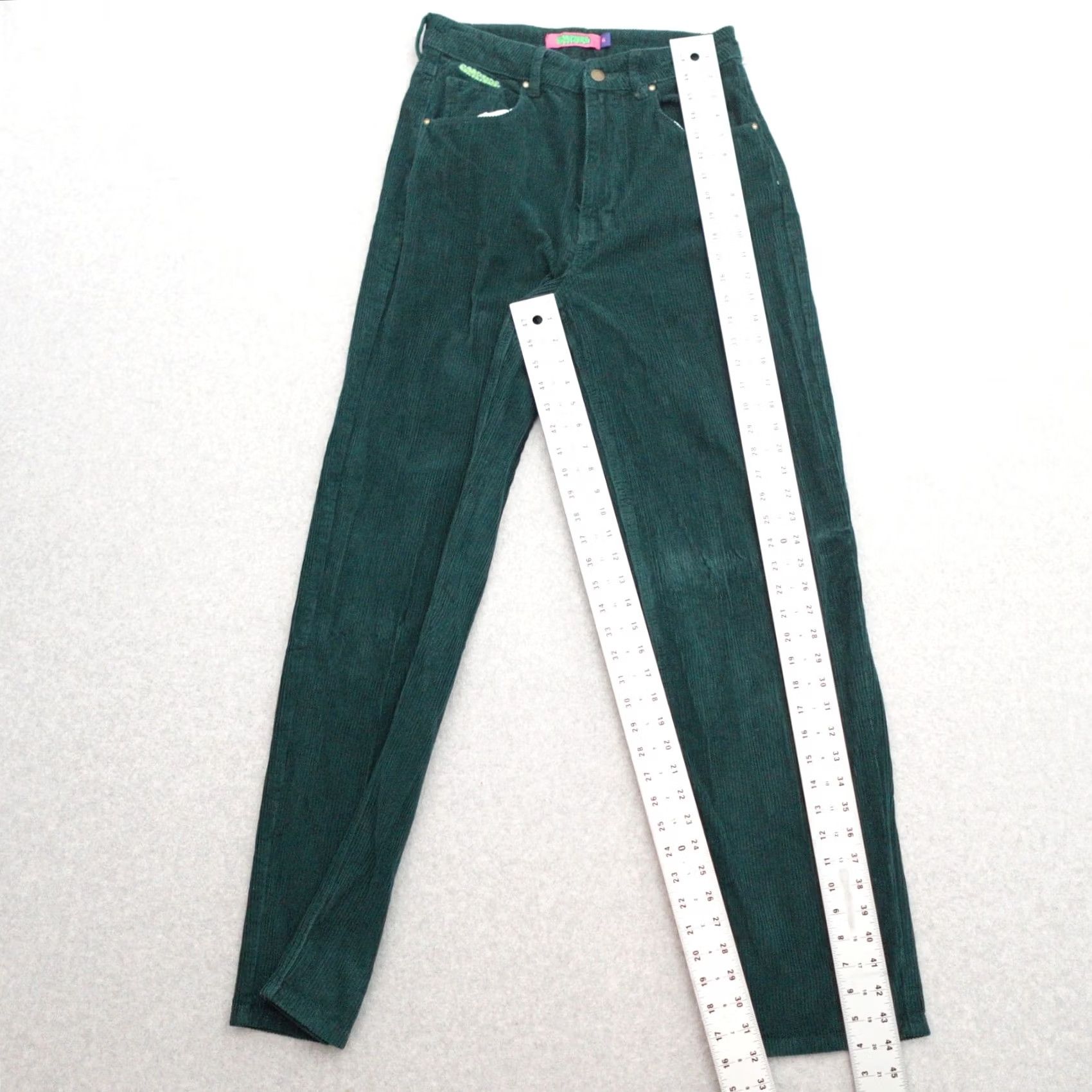 Empyre Empyre Pants Womens Green Tori Straight Leg Corduroy Skater Baggy Fit Sz 6 6x32 Size 28" / US 6 / IT 42 - 3 Thumbnail