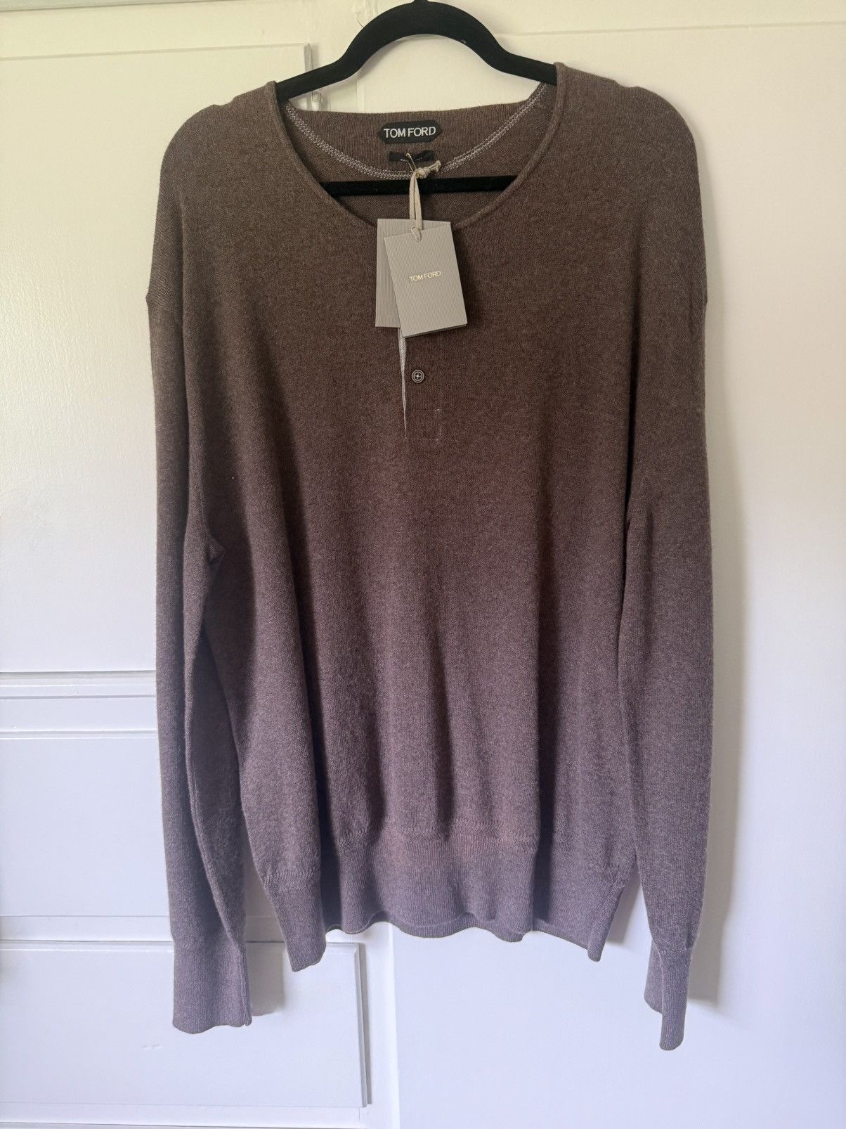 Tom Ford Tom Ford Henley Sweater – Brown – NWT – Size 60 (XXL) Size US XXL / EU 58 / 5 - 1 Thumbnail
