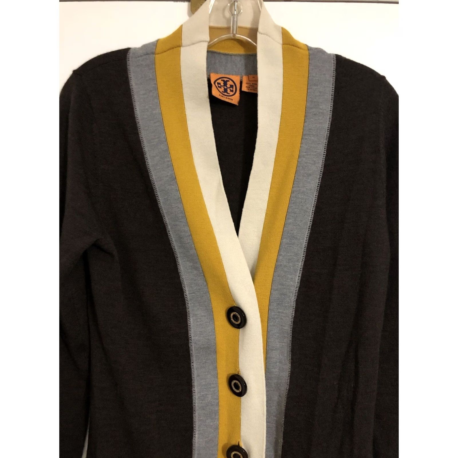 Tory Burch Tory Burch Womens Knit Sweater Button Cardigan Wool Size Medium - Brown Size M / US 6-8 / IT 42-44 - 7 Thumbnail