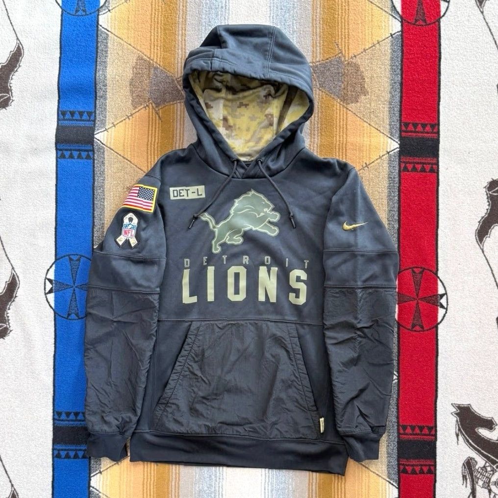 Nike VINTAGE? No — Nike Detroit Lions Salute To Service 2020 Hoodie Men S Small NFL Football Shirt? Size US S / EU 44-46 / 1 - 2 Thumbnail
