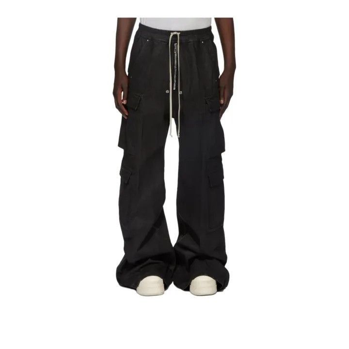 Rick Owens Rick Owens DRKSHDW Black Wide Leg Denim Pants -2508 Size US 27 - 2 Thumbnail