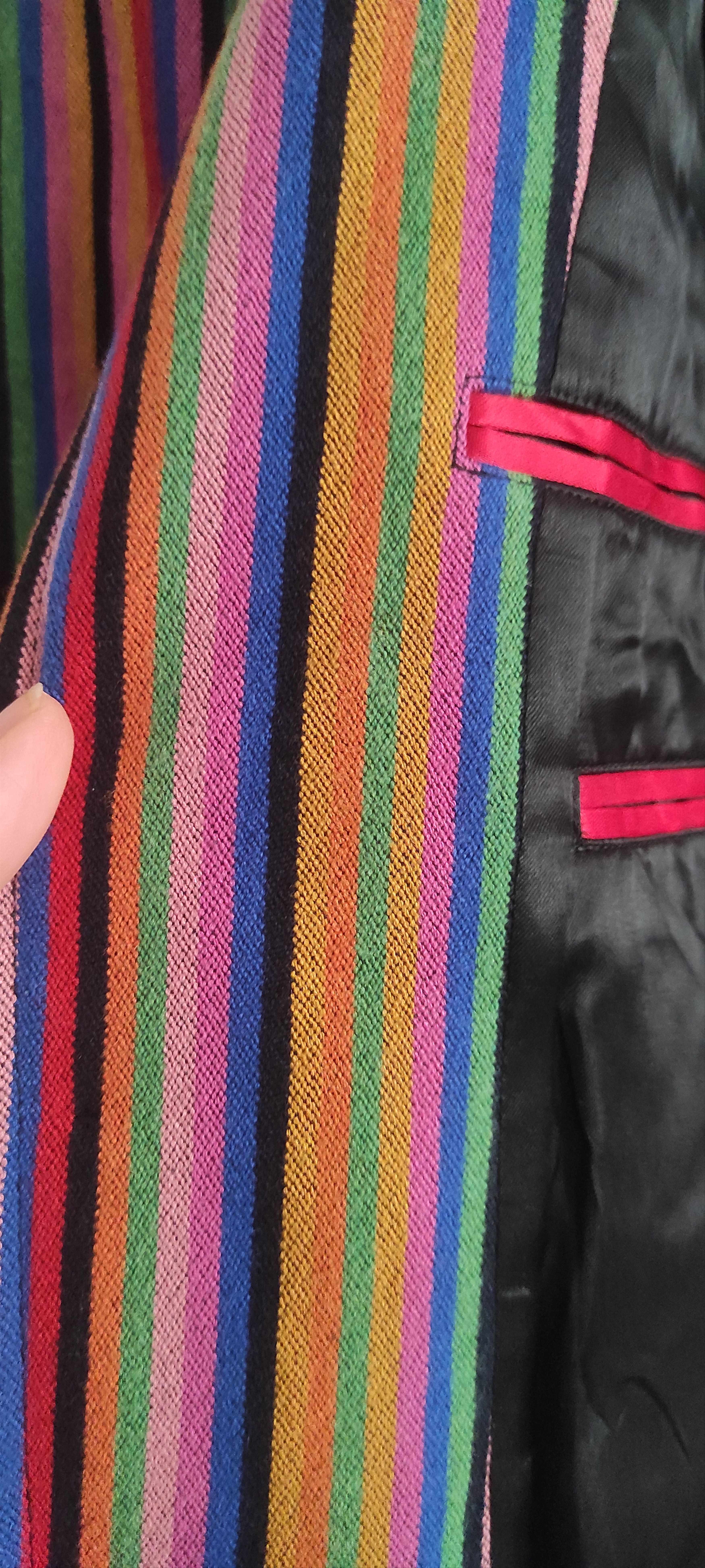 Hugo × Hugo Boss Hugo Boss Women Coat Fitted Velvet Multicolor Stripe Italian Size L / US 10 / IT 46 - 9 Thumbnail