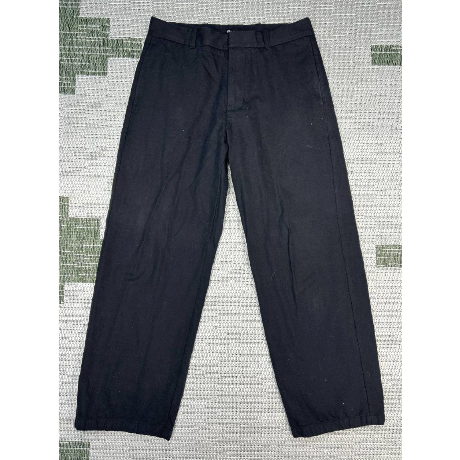 Madewell Madewell Pants Womens 30 Black Canvas Cotton Mid Rise Straight Leg Casual Cropped Adjustable? (Oops) Size 30" / US 8 / IT 44 - 2 Thumbnail