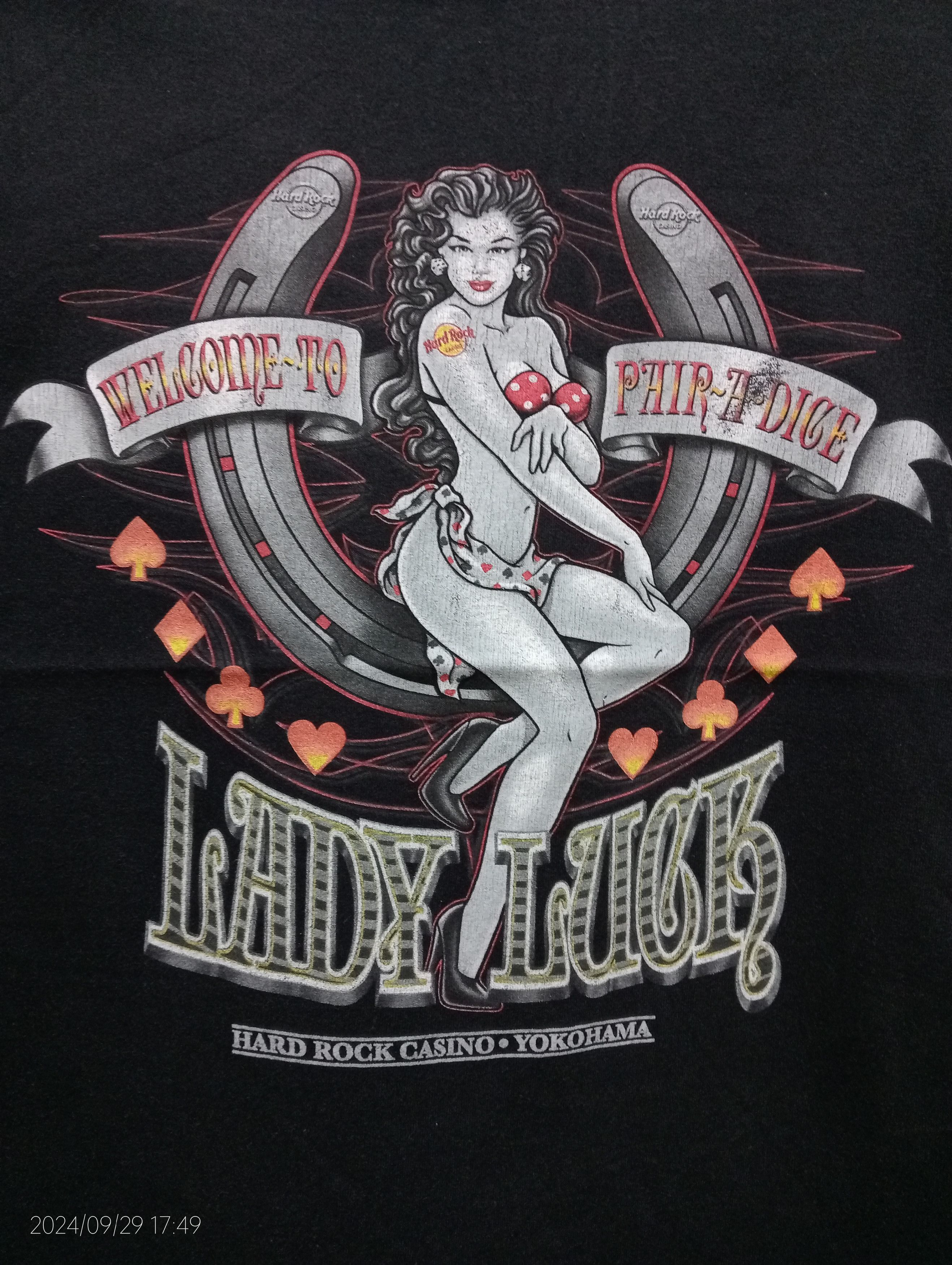 Hard Rock Cafe Hard Rock Cafe Yokohama Lady Luck Tee Very Rare Size US M / EU 48-50 / 2 - 2 Thumbnail