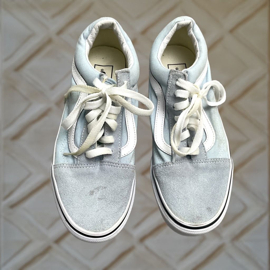 Vans VANS Old Skool Suede Leather Low Top Shoes Unisex Mens 6 Womens 7.5 Blue Casual Size M / US 6-8 / IT 42-44 - 1 Thumbnail