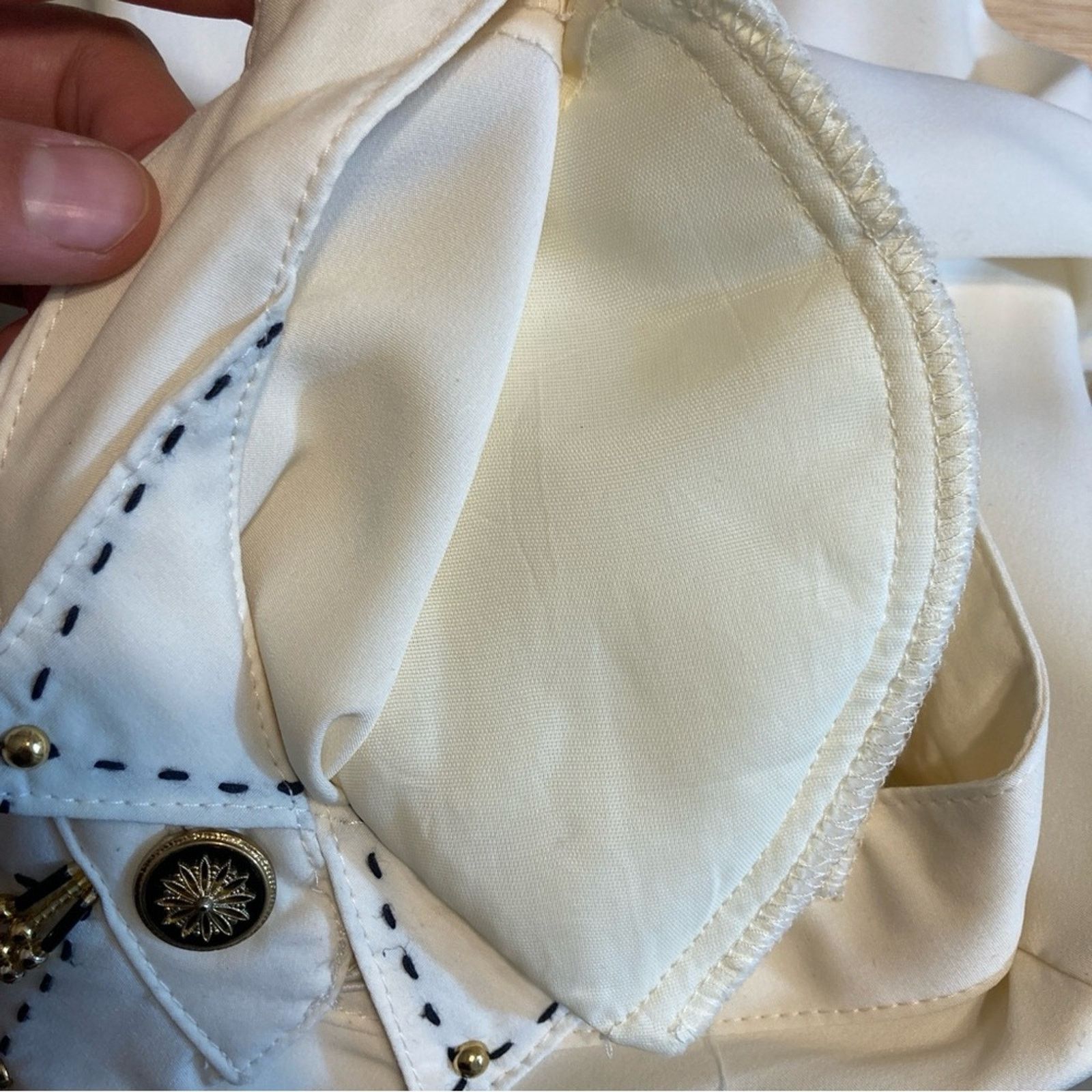 Other Vintage Cream Lightweight Silk Discreet Button Blouse Top Size M / US 6-8 / IT 42-44 - 9 Thumbnail