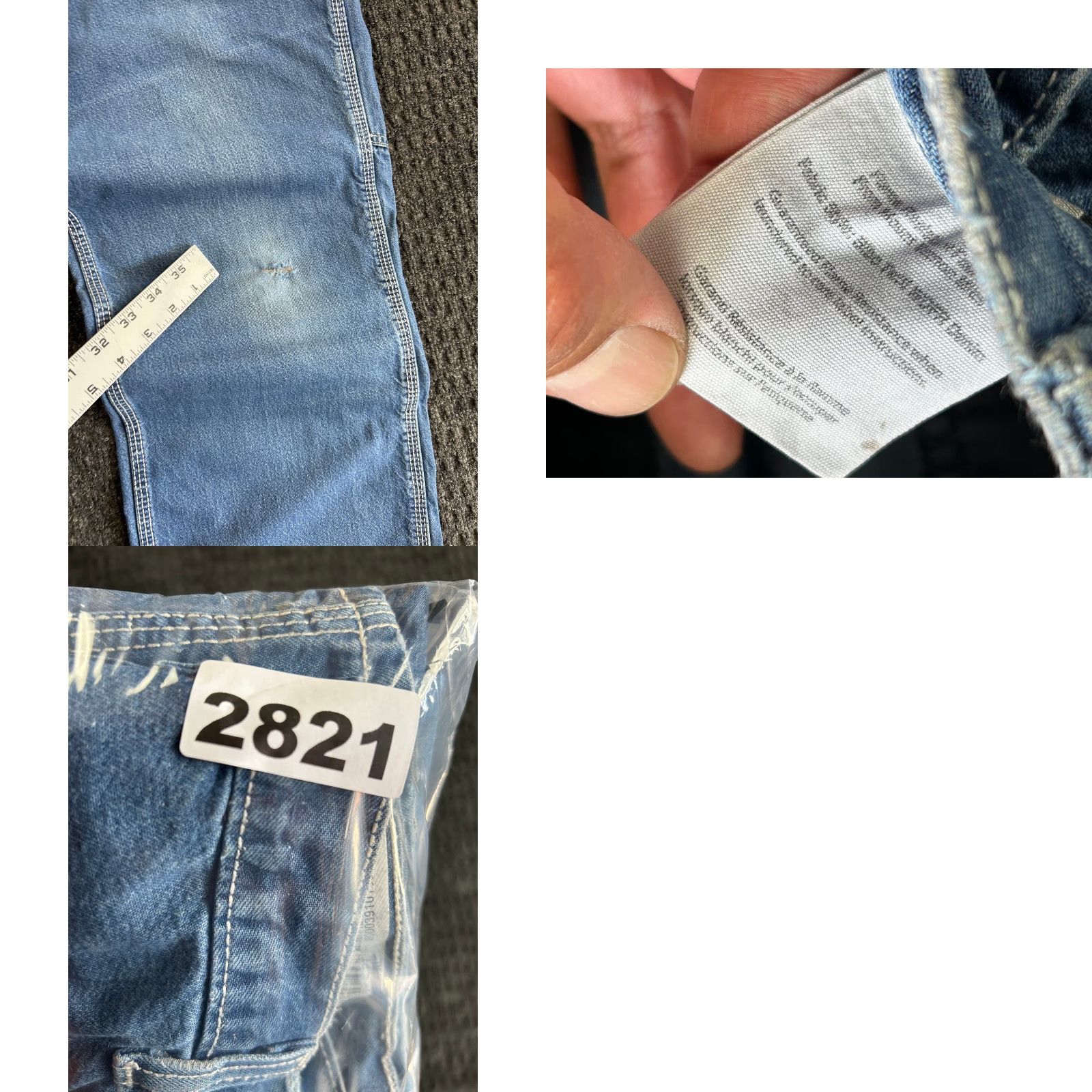 Carhartt VINTAGE Carhartt Jeans 33 x 28 Blue Denim Flame-Resistant Distressed Workwear 90s Mens Bags? Size US 33 - 9 Thumbnail