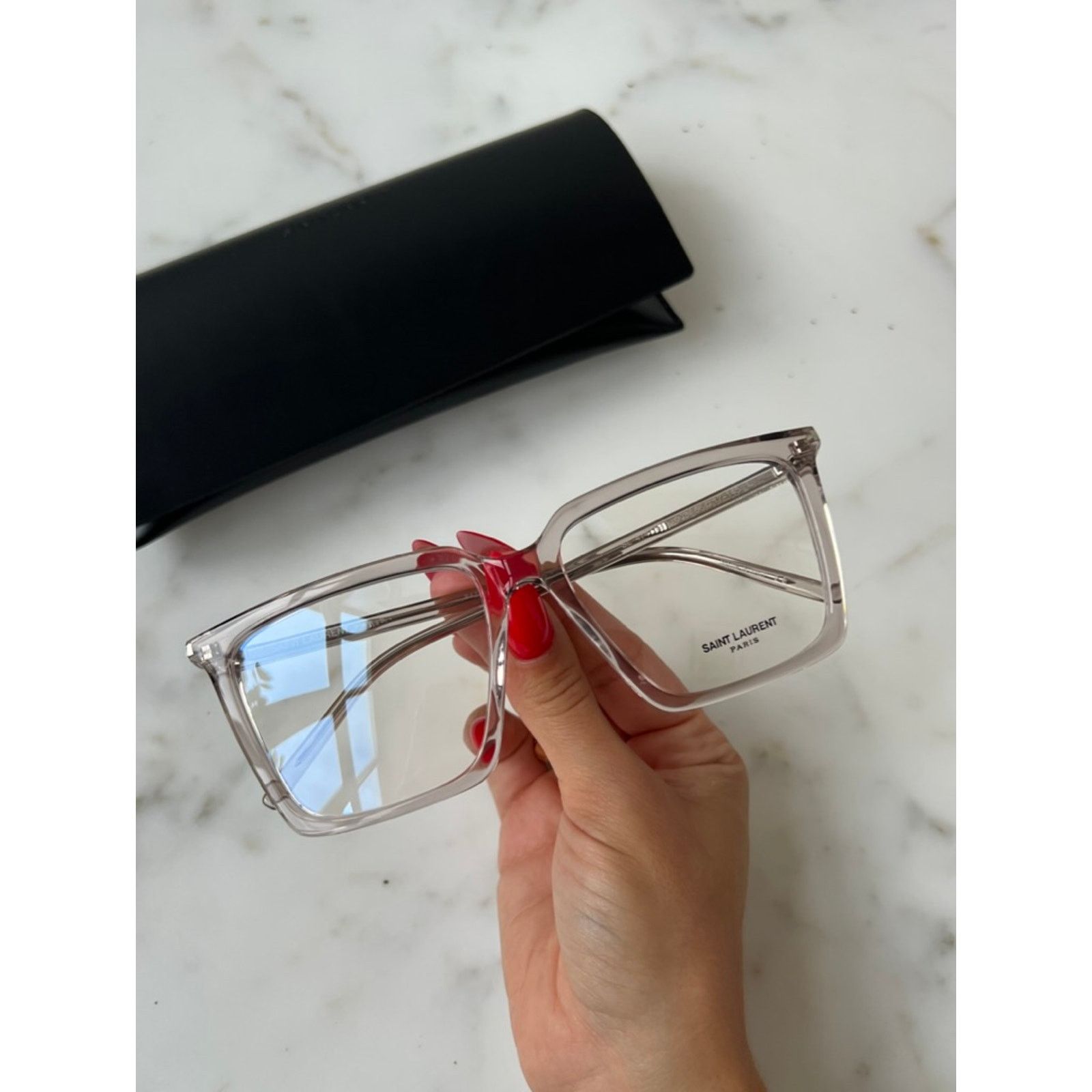 Saint Laurent Paris NEW Saint Laurent SL474 Opt Nude Clear Square Frames Size ONE SIZE - 3 Thumbnail
