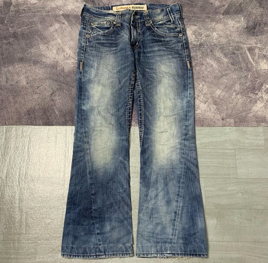 image of Archival Clothing x Le Grande Bleu L G B Vintage Buckaroo Flared Jeans in Faded Blue (Size 32)