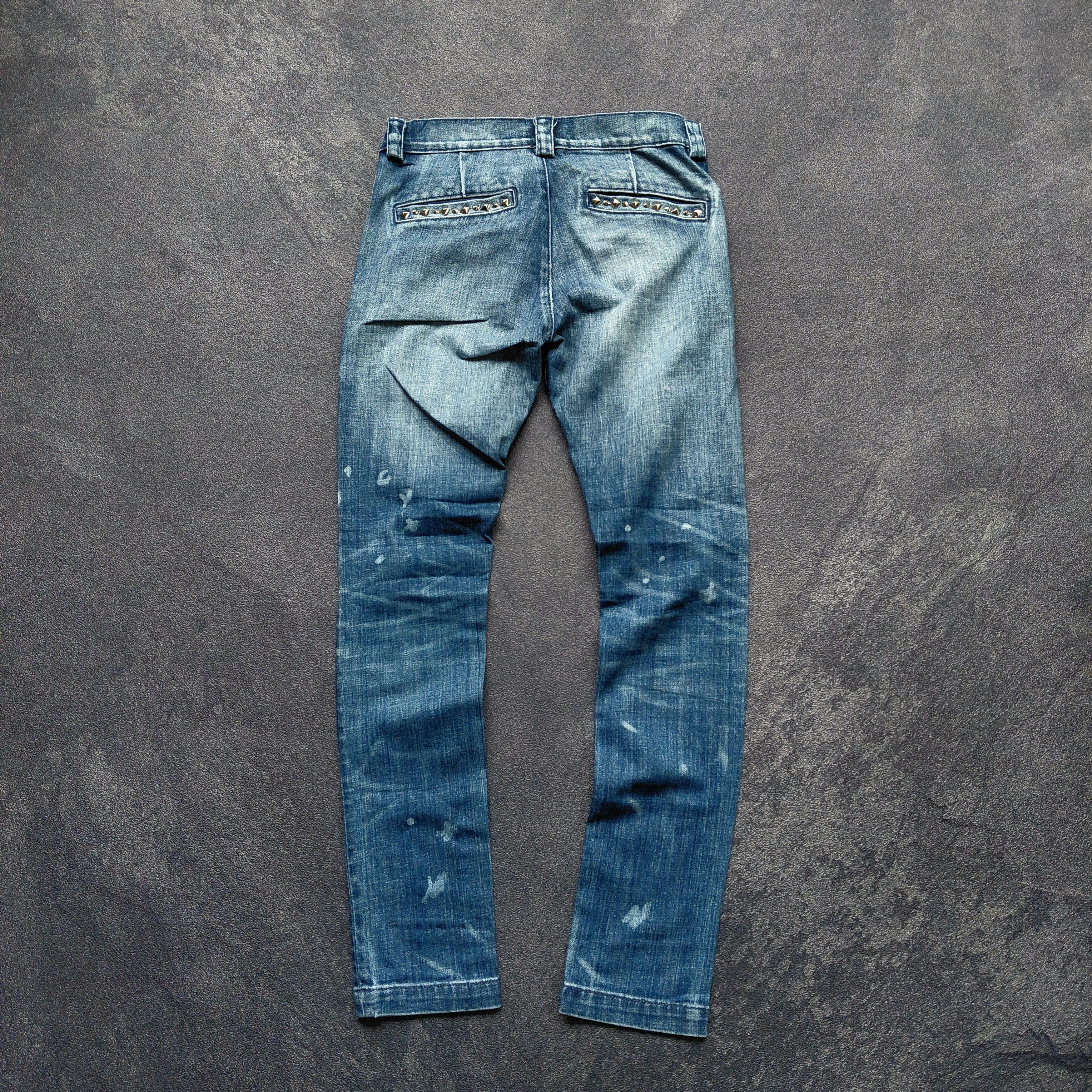 Japanese Brand Vintage Y2K Distressed RNA Studded Denim Pants Size US 30 / EU 46 - 2 Thumbnail