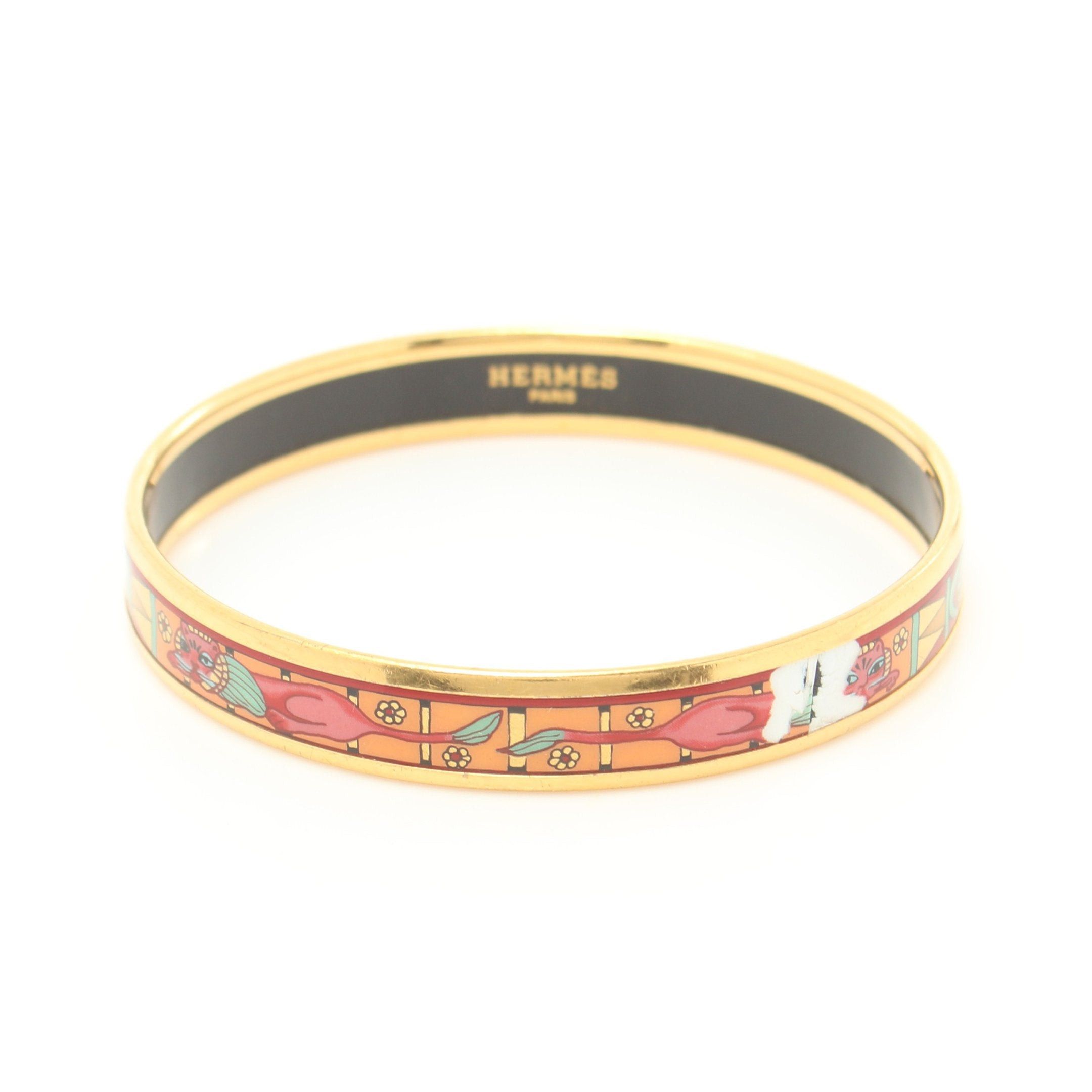 Enamel PM Bangle GP Cloisonne Gold Red Multicolor