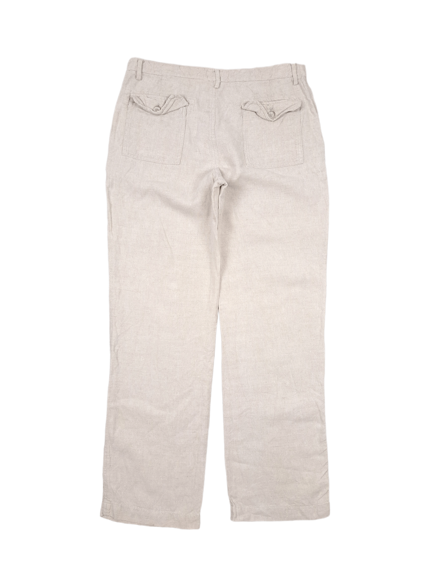 Vintage 💎 Vintage Linen Hemp Straight Relaxed Beige Pants Trousers Size US 33 - 2 Thumbnail