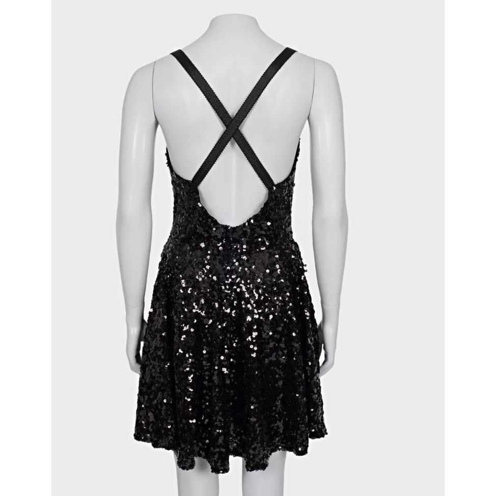 Dolce & Gabbana Dolce & Gabbana Black Sequin Party Dress - Size IT42/M Size M / US 6-8 / IT 42-44 - 3 Thumbnail
