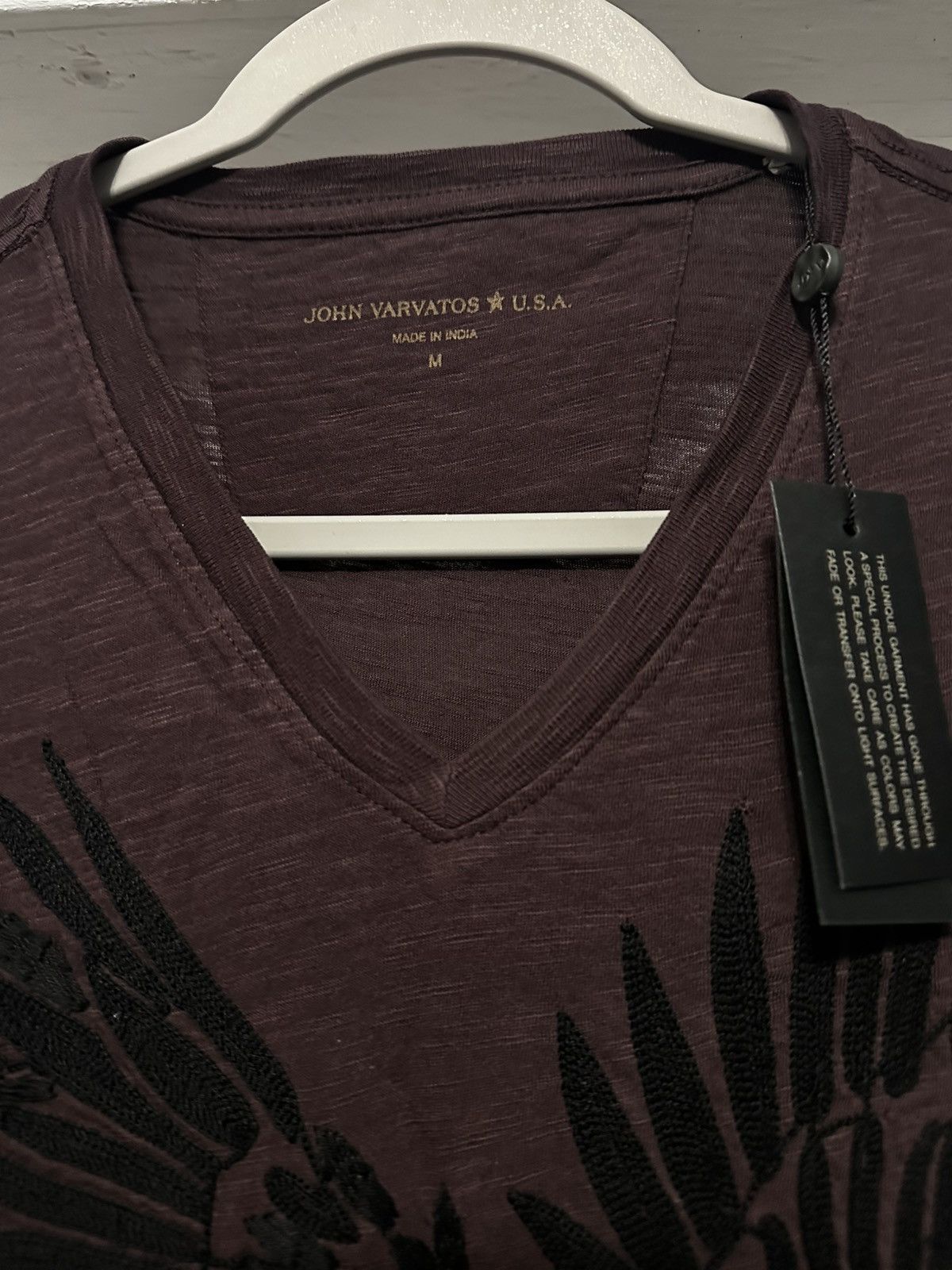 John Varvatos John Varvatos Eagle Lace Stitch V-Neck T-Shirt Size US M / EU 48-50 / 2 - 5 Thumbnail