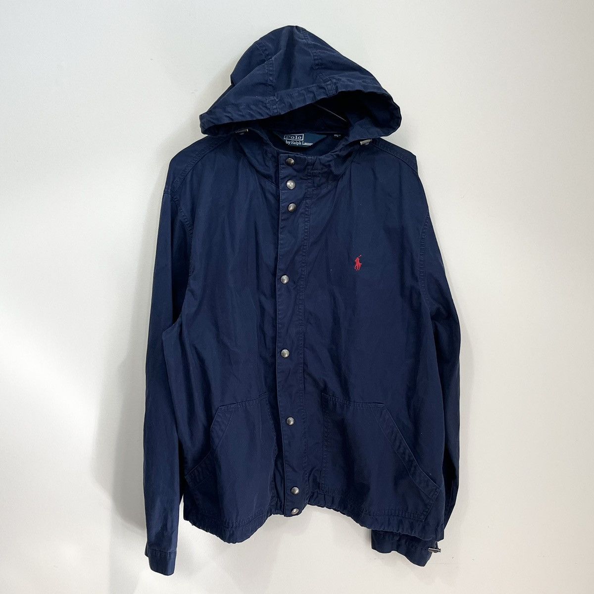 Vintage Polo Ralph Lauren Navy Hooded Jacket Rare Large