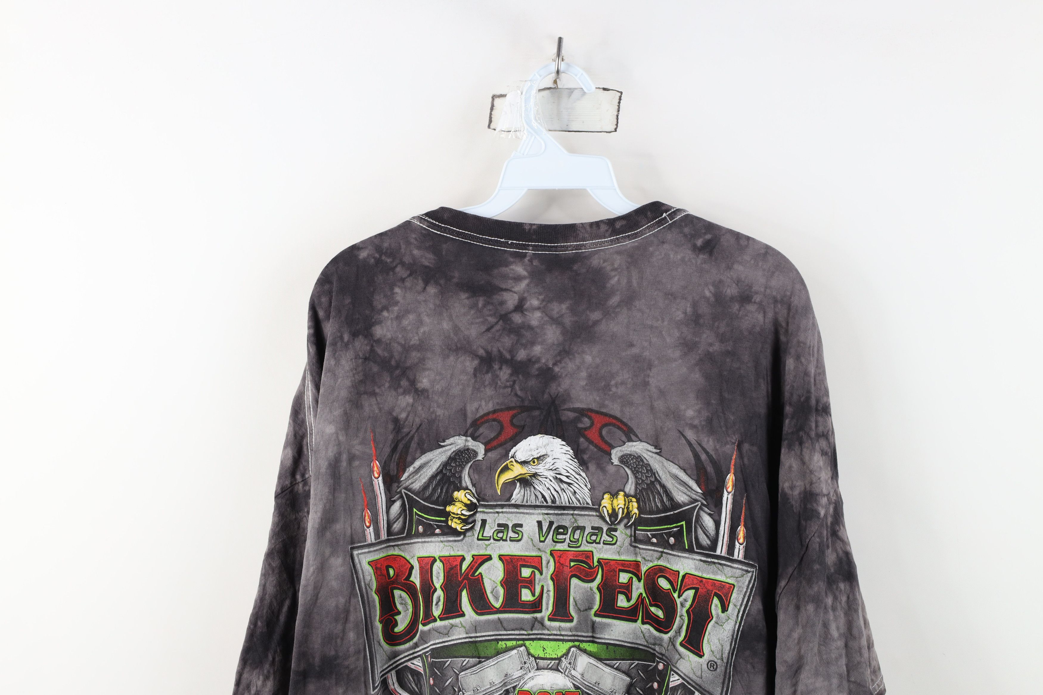 Vintage Y2K Streetwear 2017 Las Vegas BikeFest Tribal Acid T-Shirt Size US XXL / EU 58 / 5 - 14 Thumbnail