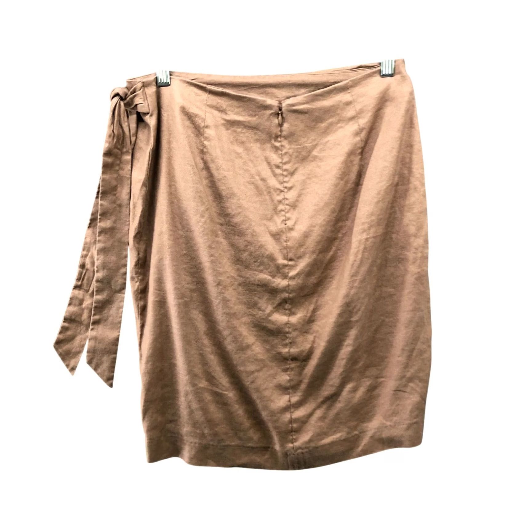 White House Black Market WHBM White House Black Market Linen Blend Wrap Skirt Size 10 Tan Brown Pencil WHBM Skirt Womens 10 Knee Length Wrap Business Casual Formal Workwear Size 32" / US 10 / IT 46 - 2 Thumbnail