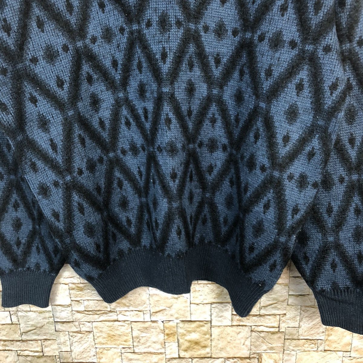 Vintage Crude Hea Dark Blue art Knitwear #A463 Size US M / EU 48-50 / 2 - 6 Thumbnail