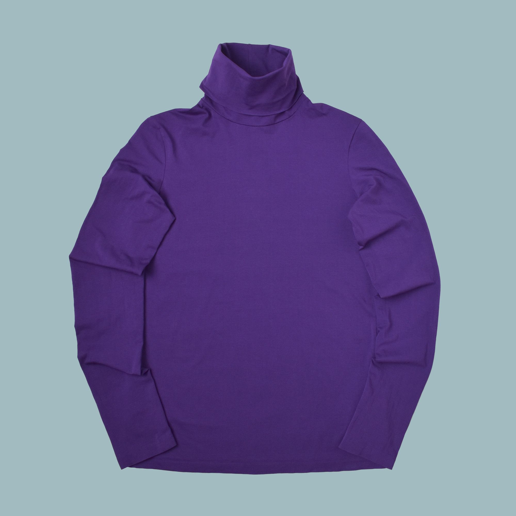 Jil Sander JIL SANDER BODY PURPLE TURTLENECK SWEATER SIZE L Size L / US 10 / IT 46 - 1 Thumbnail